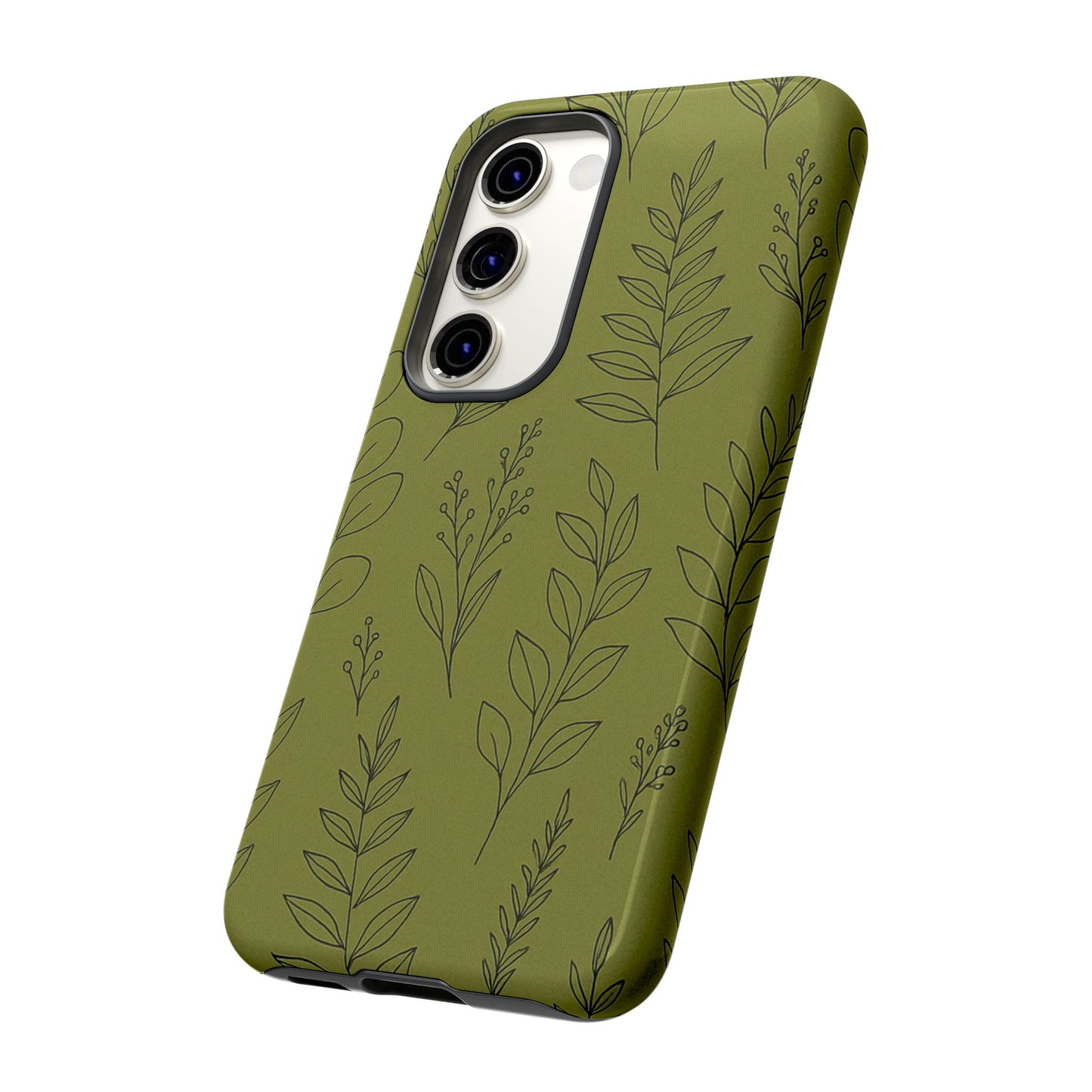 Stylish Phone Case, Botanical Design, Tough Phone Cover, Green Floral Case, Nature Inspired Gift, Eco-Friendly Accessory