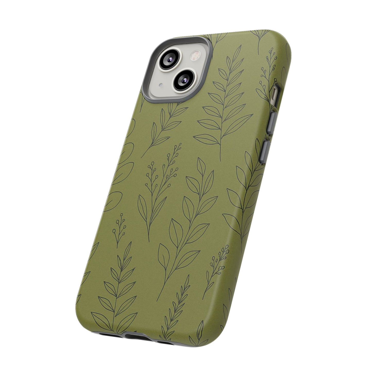 Stylish Phone Case, Botanical Design, Tough Phone Cover, Green Floral Case, Nature Inspired Gift, Eco-Friendly Accessory