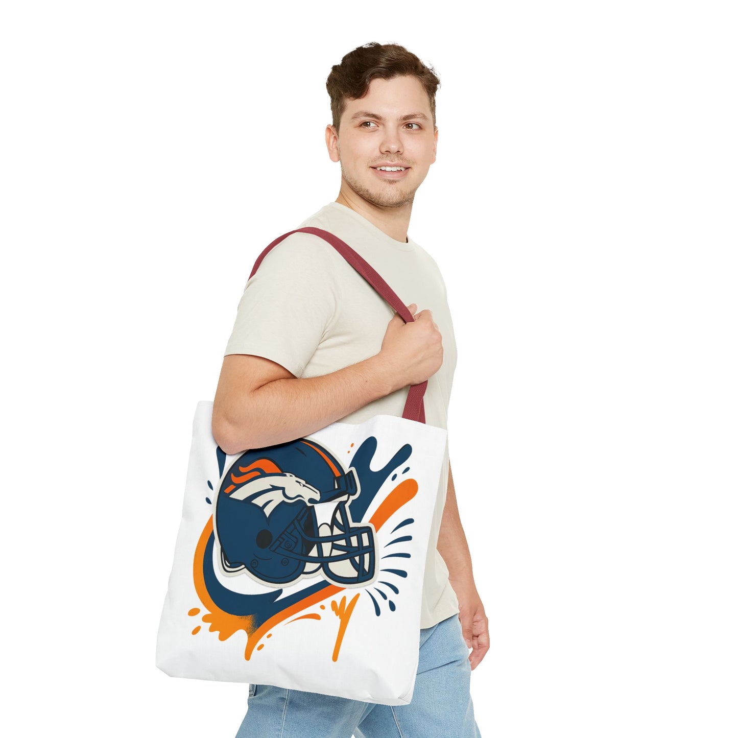 Denver Broncos Sports Tote Bag, Game Day Tote, Football Fan Gift, NFL Accessories, Team Spirit Bag, AOP Design