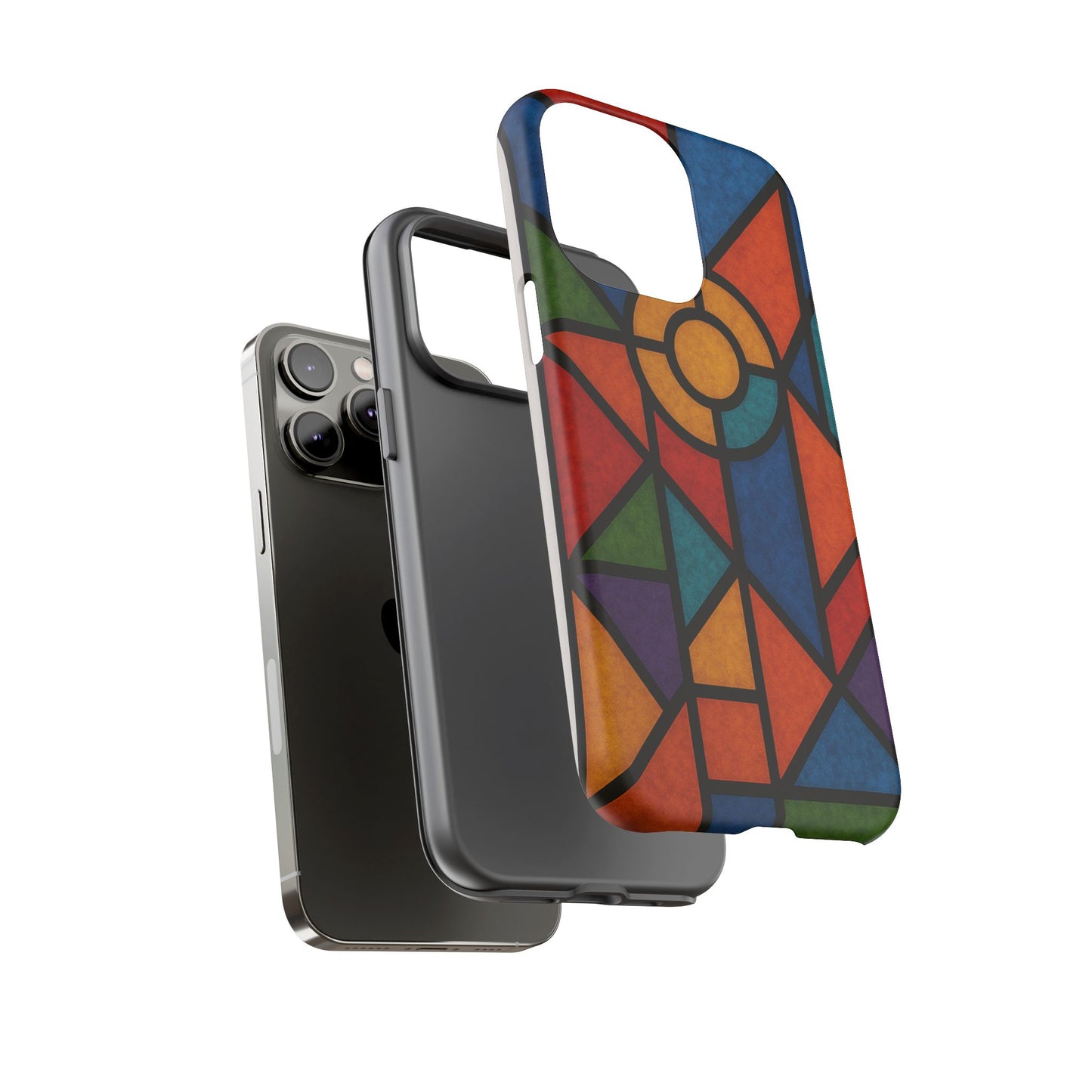 Colorful Stained Glass Phone Case, Artistic Phone Cover, Vibrant Protective Case, Unique Gift for Art Lovers, Stylish Smartphone Accessory