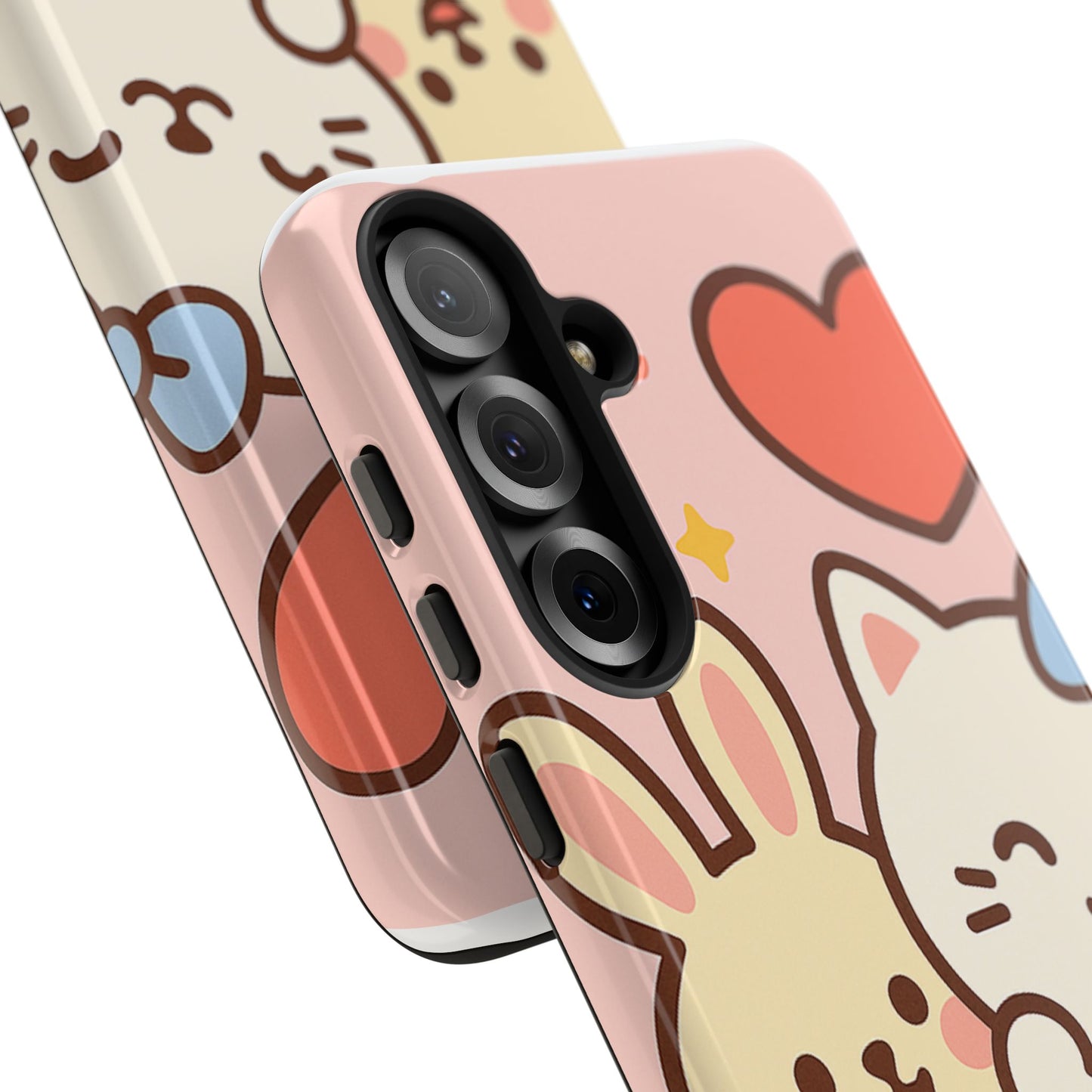 Cute Animal Phone Case -Tough Cases with Bunny and Cat Design, Kawaii Gift for Kids, Birthday, Everyday Use, Phone Accessories, teenage girl