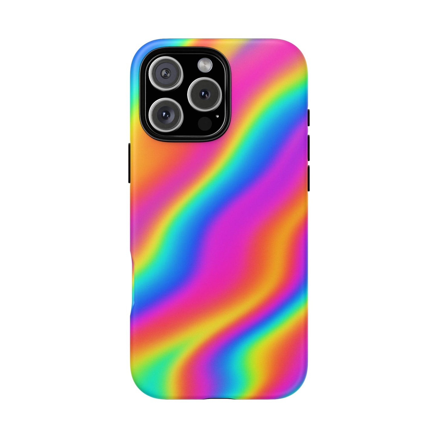 Rainbow Wavy Phone Case - Colorful Tough Cases for Stylish Protection, LGBTQ+ Pride Gift, Trendy Phone Accessory, Birthday, Holiday Present