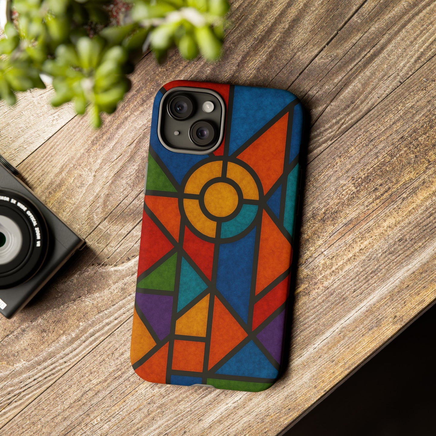 Colorful Stained Glass Phone Case, Artistic Phone Cover, Vibrant Protective Case, Unique Gift for Art Lovers, Stylish Smartphone Accessory