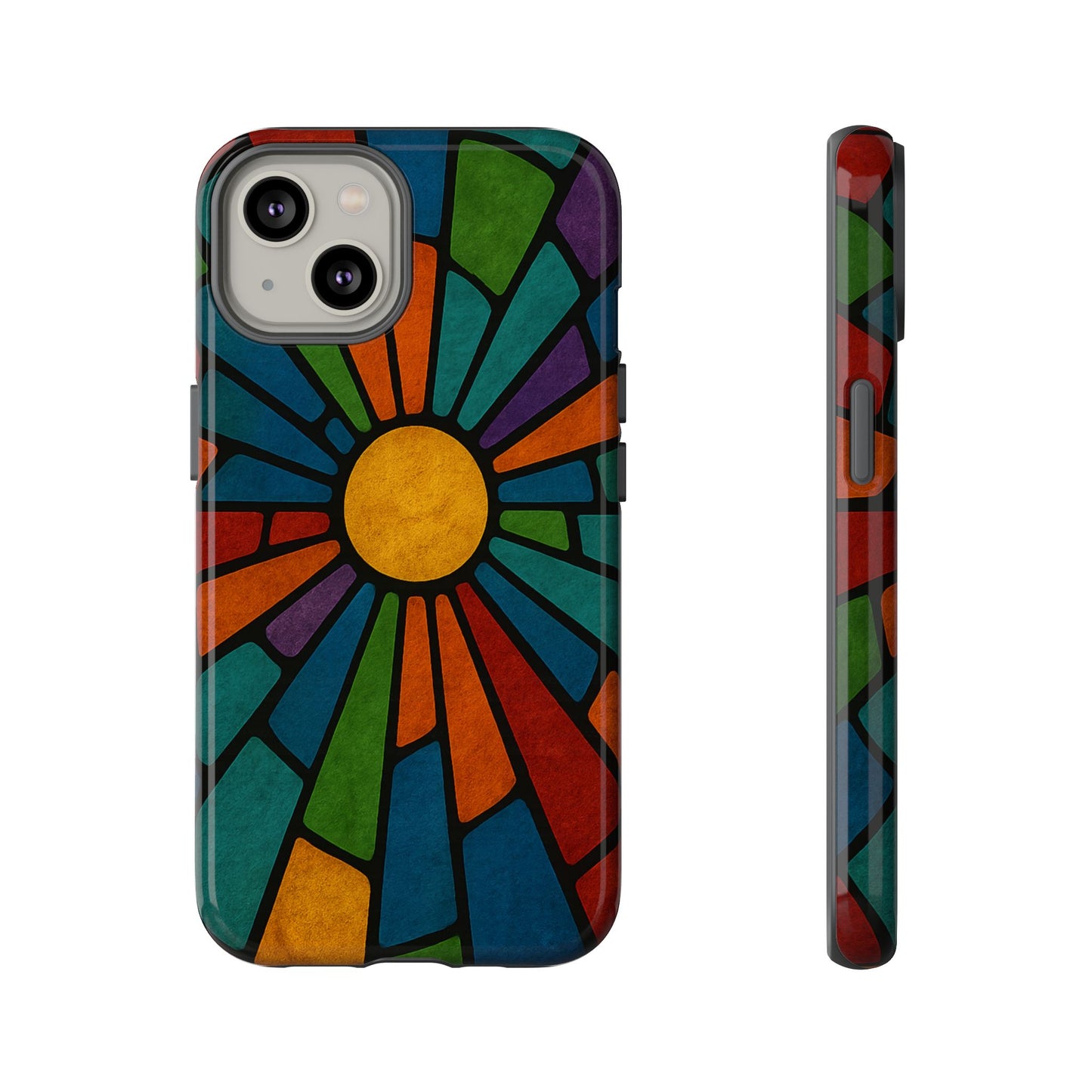 Colorful Stained Glass Phone Case, Tough Cases, Artistic Phone Cover, Vibrant Mobile Accessory, Unique Gift for Art Lovers