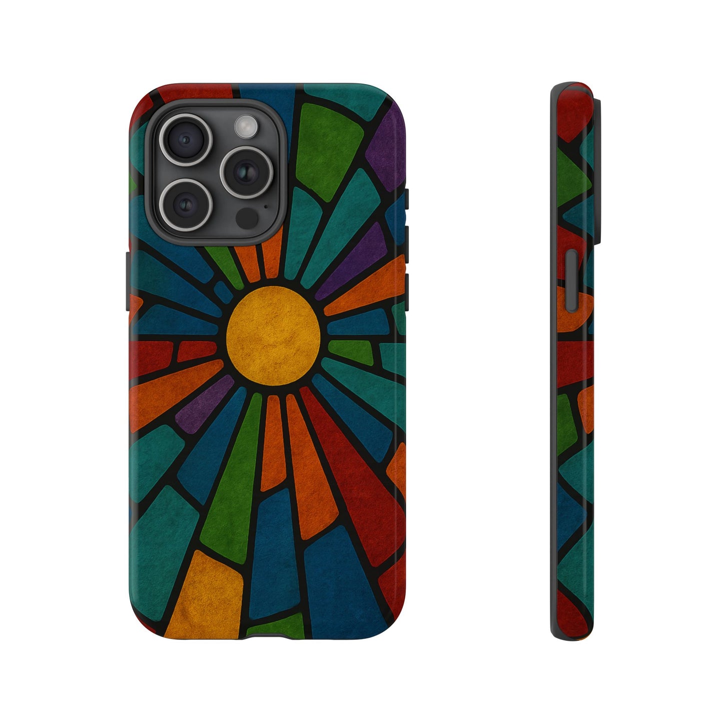 Colorful Stained Glass Phone Case, Tough Cases, Artistic Phone Cover, Vibrant Mobile Accessory, Unique Gift for Art Lovers