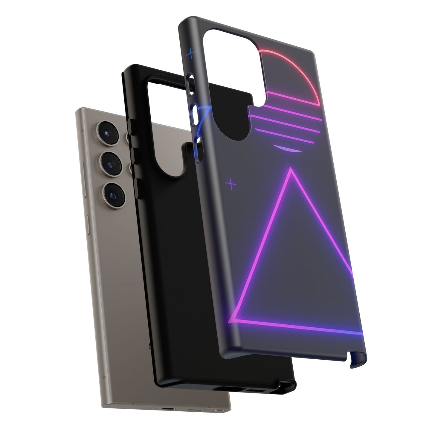 Retro Neon Phone Case, Tough Cases for iPhone, 80s Aesthetic Phone Cover, Abstract Neon Design, Gift for Tech Lovers