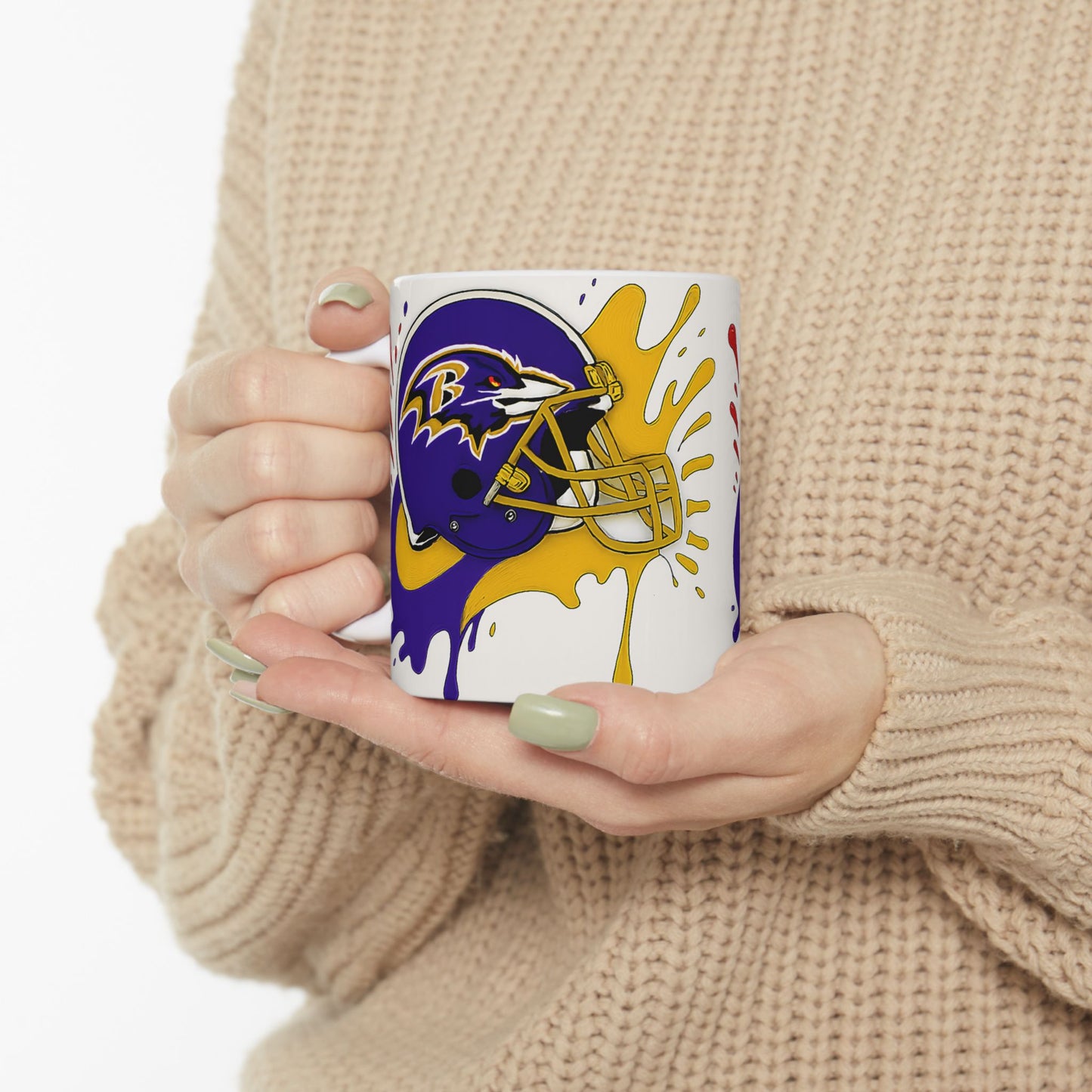 Bold NFL Ceramic Mug with Team Colors, Perfect for Game Day, Gifts for Football Fans, Sports Enthusiasts, Tailgate Parties, Collectibles