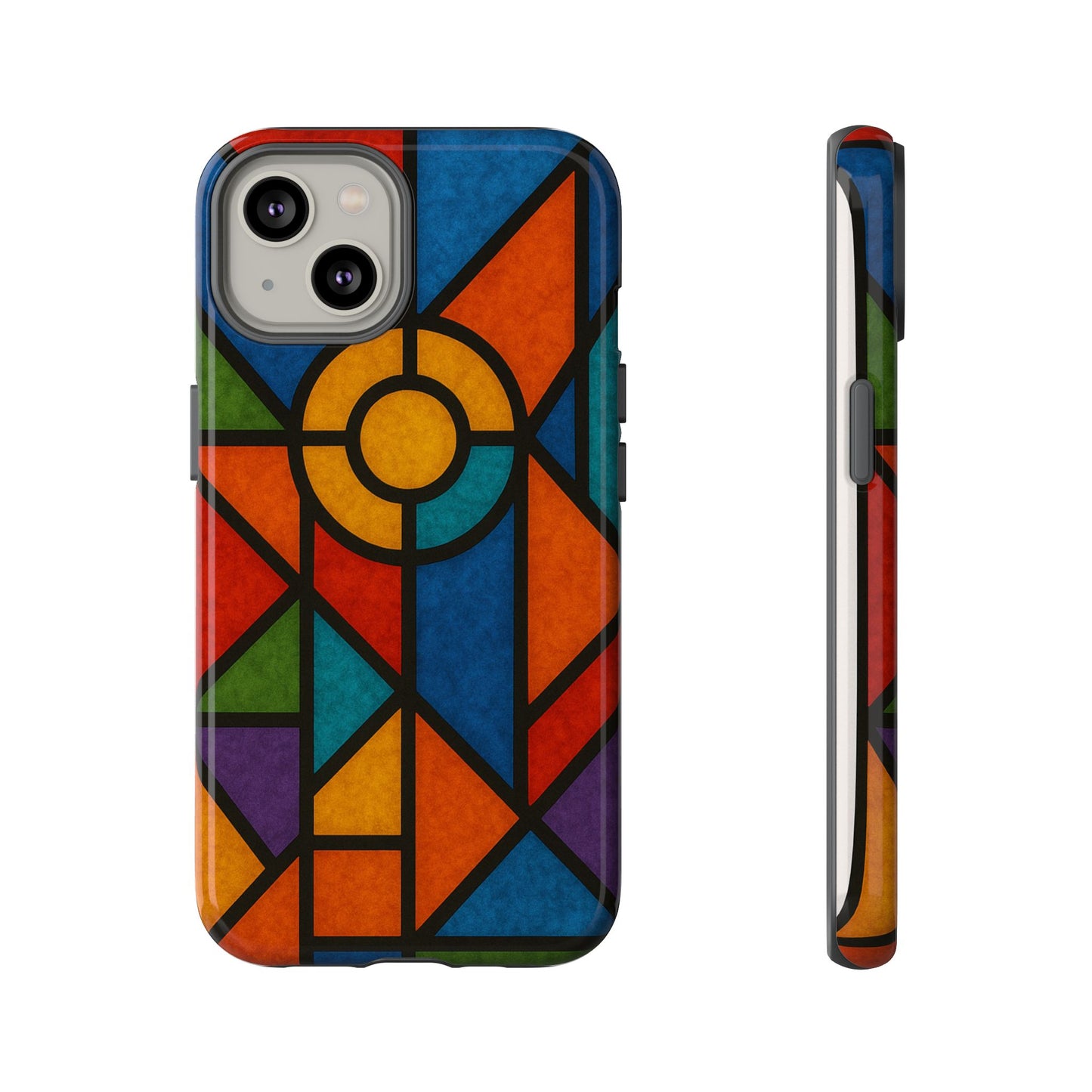 Colorful Stained Glass Phone Case, Artistic Phone Cover, Vibrant Protective Case, Unique Gift for Art Lovers, Stylish Smartphone Accessory