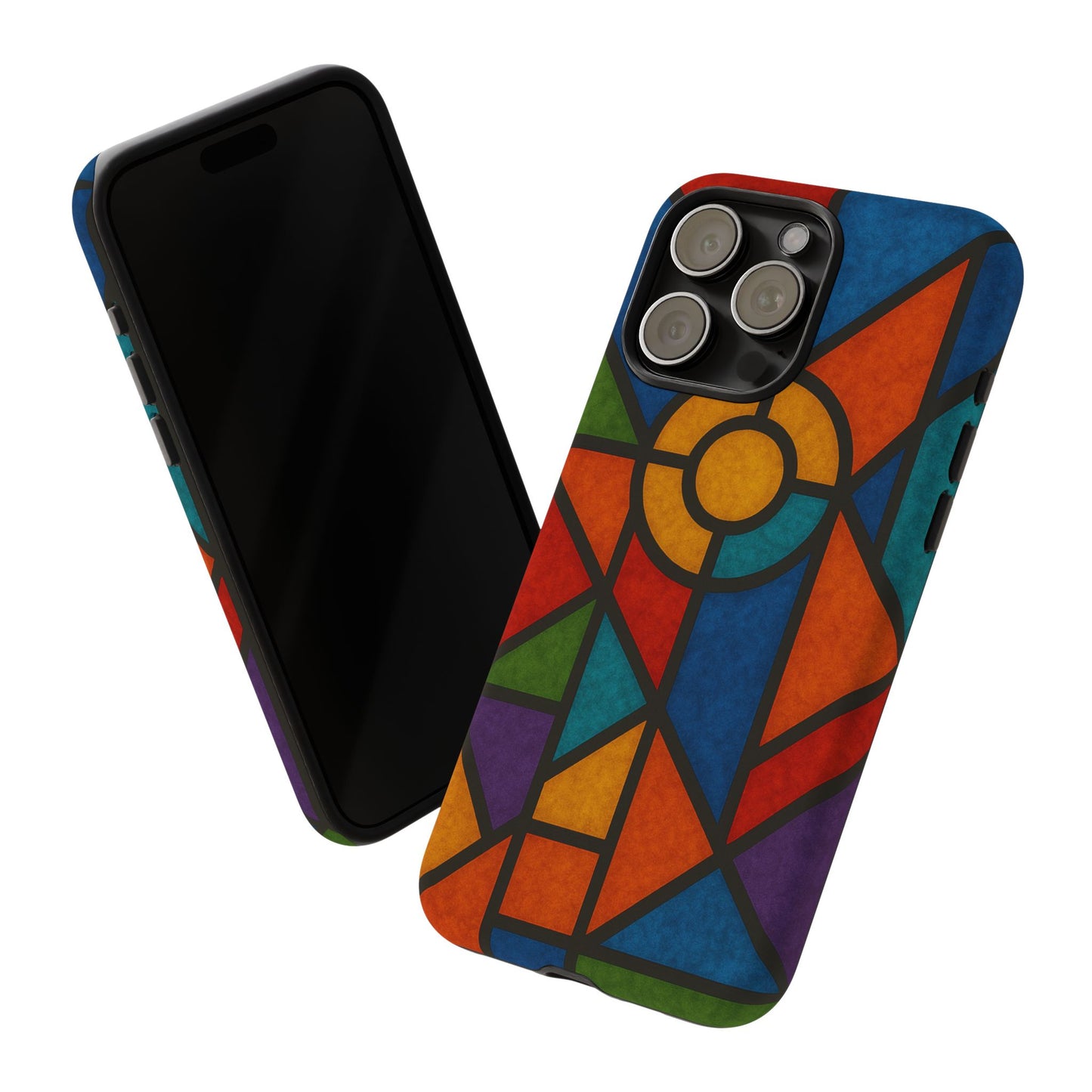 Colorful Stained Glass Phone Case, Artistic Phone Cover, Vibrant Protective Case, Unique Gift for Art Lovers, Stylish Smartphone Accessory