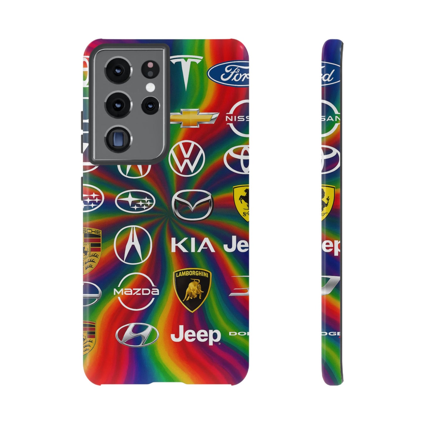Colorful Car Logos Phone Case - Vibrant Tough Cases for Auto Enthusiasts, Unique Gift for Birthdays, Car Events, and Holidays