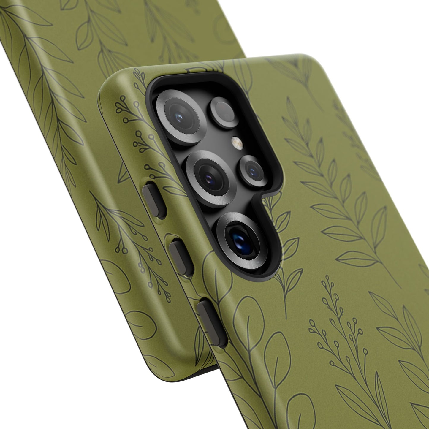 Stylish Phone Case, Botanical Design, Tough Phone Cover, Green Floral Case, Nature Inspired Gift, Eco-Friendly Accessory