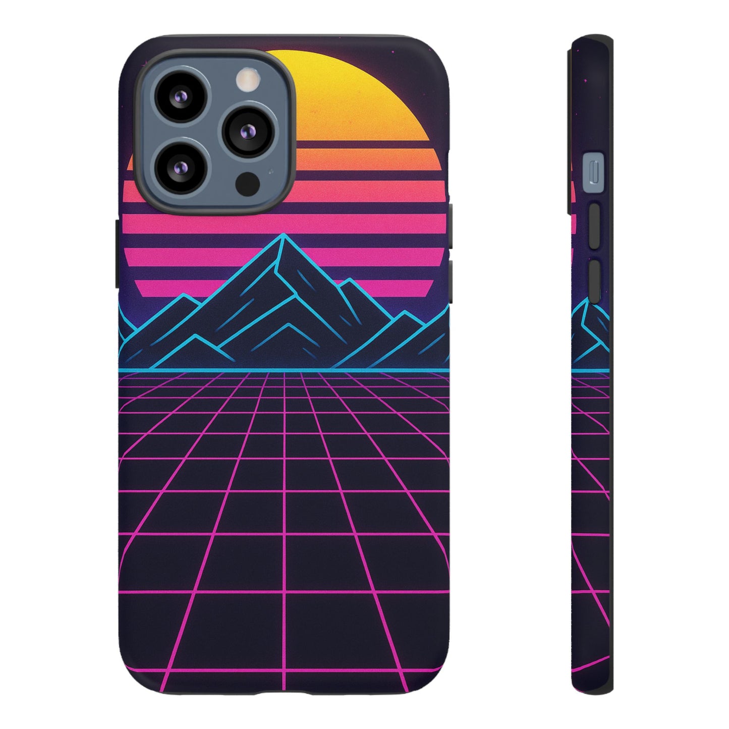 Retro Sunset Phone Case, Vintage Neon Case, 80s Aesthetic Cover, Gift for Tech Lovers, Unique Phone Accessories
