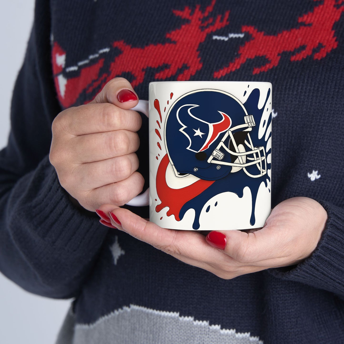 Football Themed Ceramic Mug | Sports Fan Gift, Personalized Coffee Cup, NFL Mug, Team Spirit Drinkware, Game Day Essential