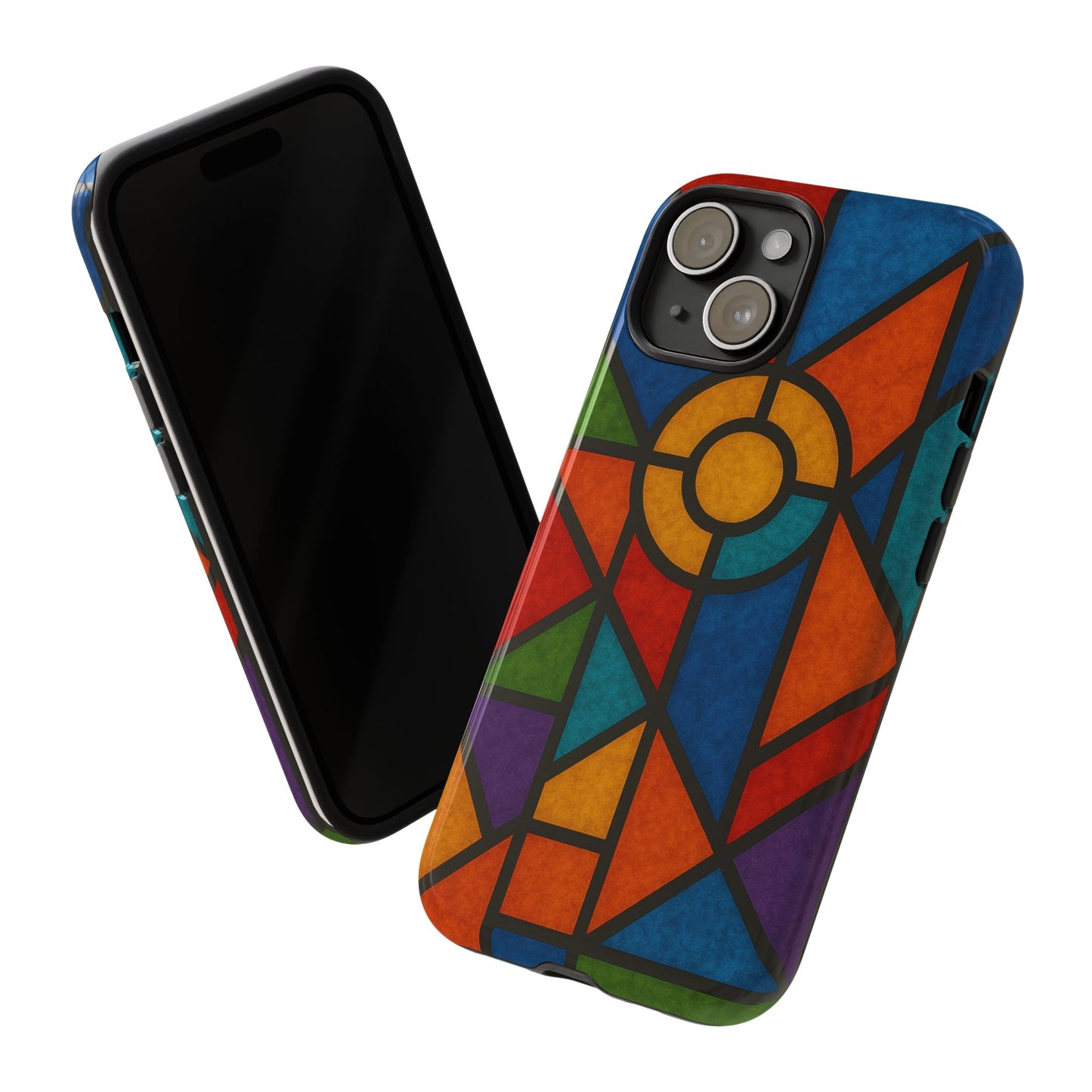 Colorful Stained Glass Phone Case, Artistic Phone Cover, Vibrant Protective Case, Unique Gift for Art Lovers, Stylish Smartphone Accessory