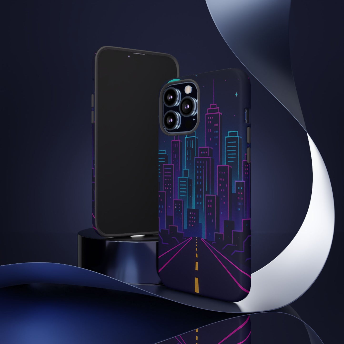 Cityscape Phone Case, Tough Cases, Urban Style, Nighttime Vibe, Phone Cover, Gift for City Lovers, Modern Design