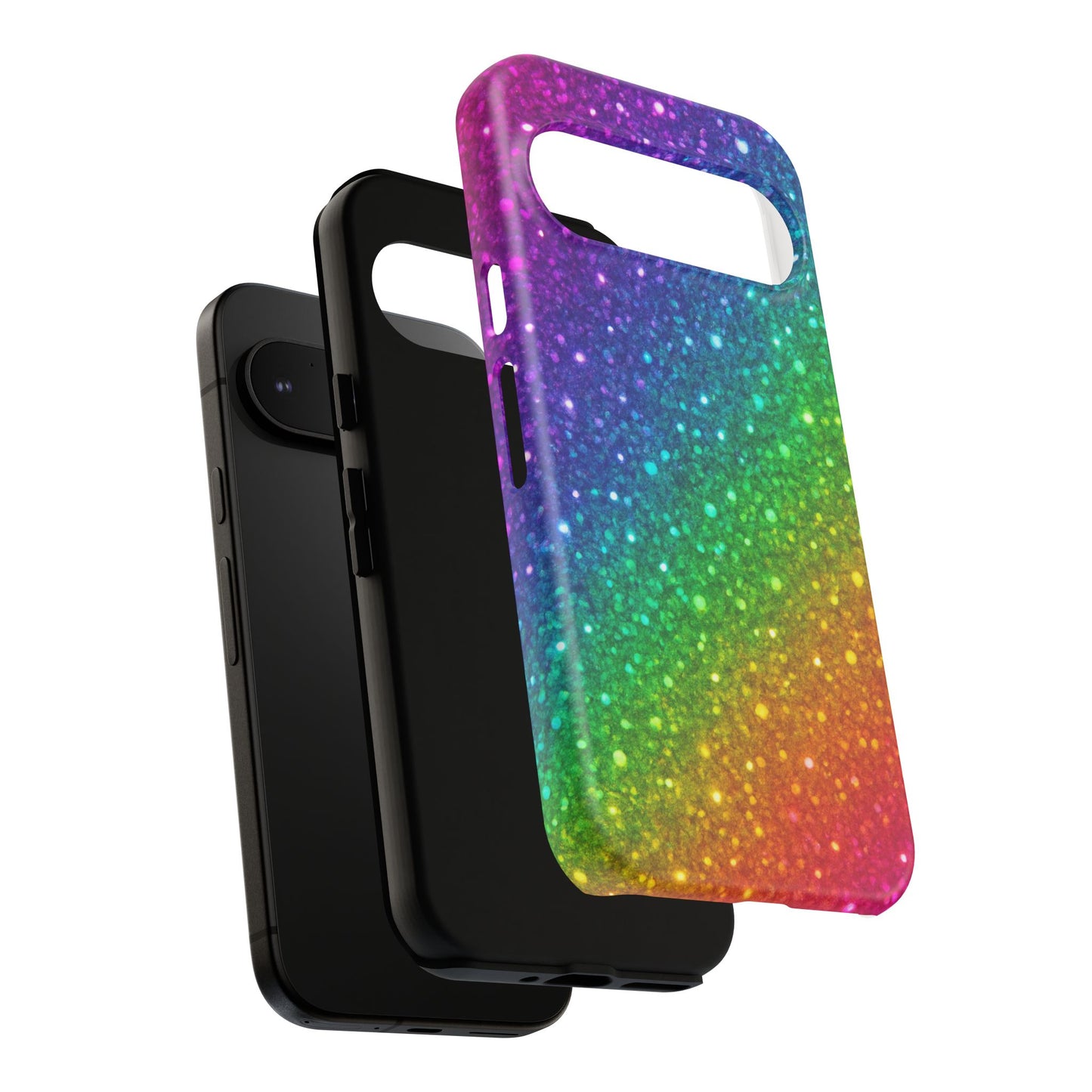 Colorful Glitter Phone Case, Tough Cases, Rainbow Sparkle Phone Cover, Gift for Her, Trendy Phone Accessory, Summer Vibes