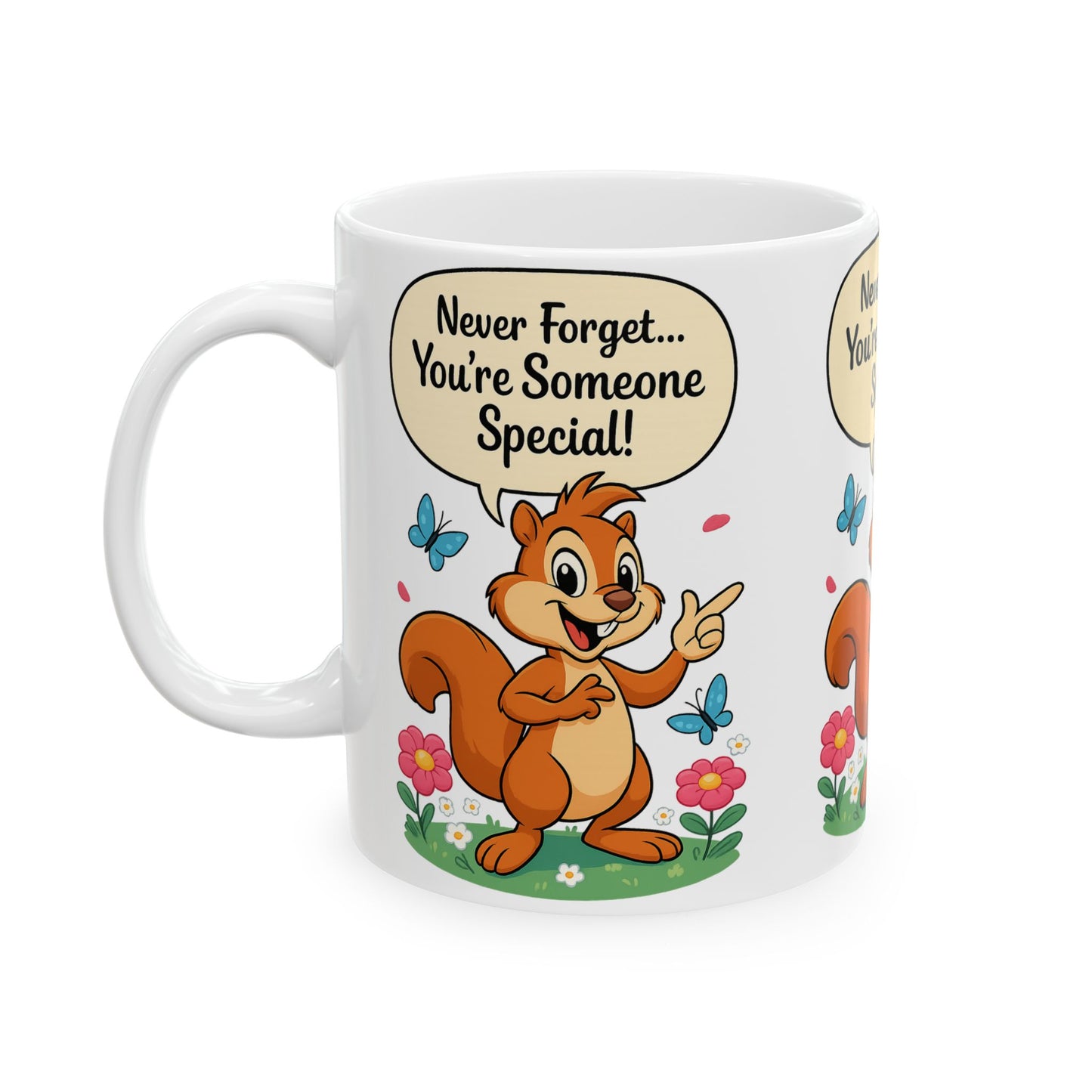 Motivational Ceramic Mug, Cute Squirrel Design, Gift for Friends, Coffee Tea Cup, Encouragement Drinkware, Birthday Present, Positive Quotes