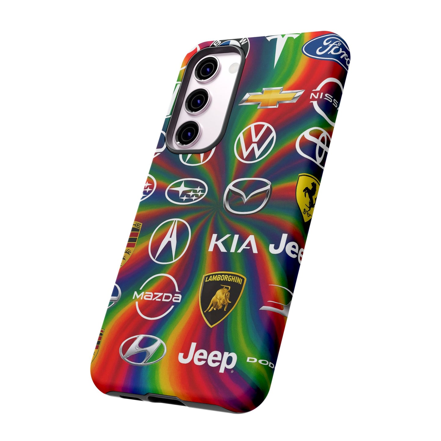 Colorful Car Logos Phone Case - Vibrant Tough Cases for Auto Enthusiasts, Unique Gift for Birthdays, Car Events, and Holidays