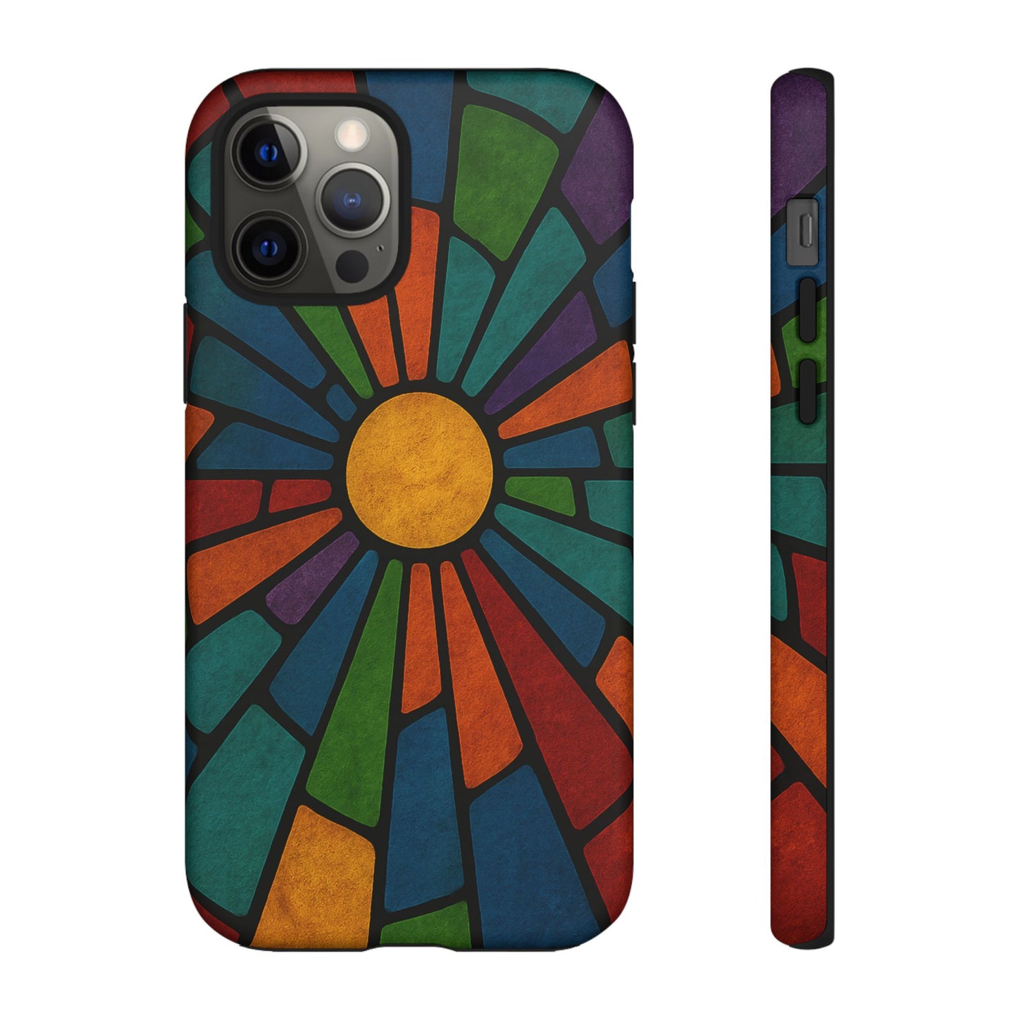 Colorful Stained Glass Phone Case, Tough Cases, Artistic Phone Cover, Vibrant Mobile Accessory, Unique Gift for Art Lovers