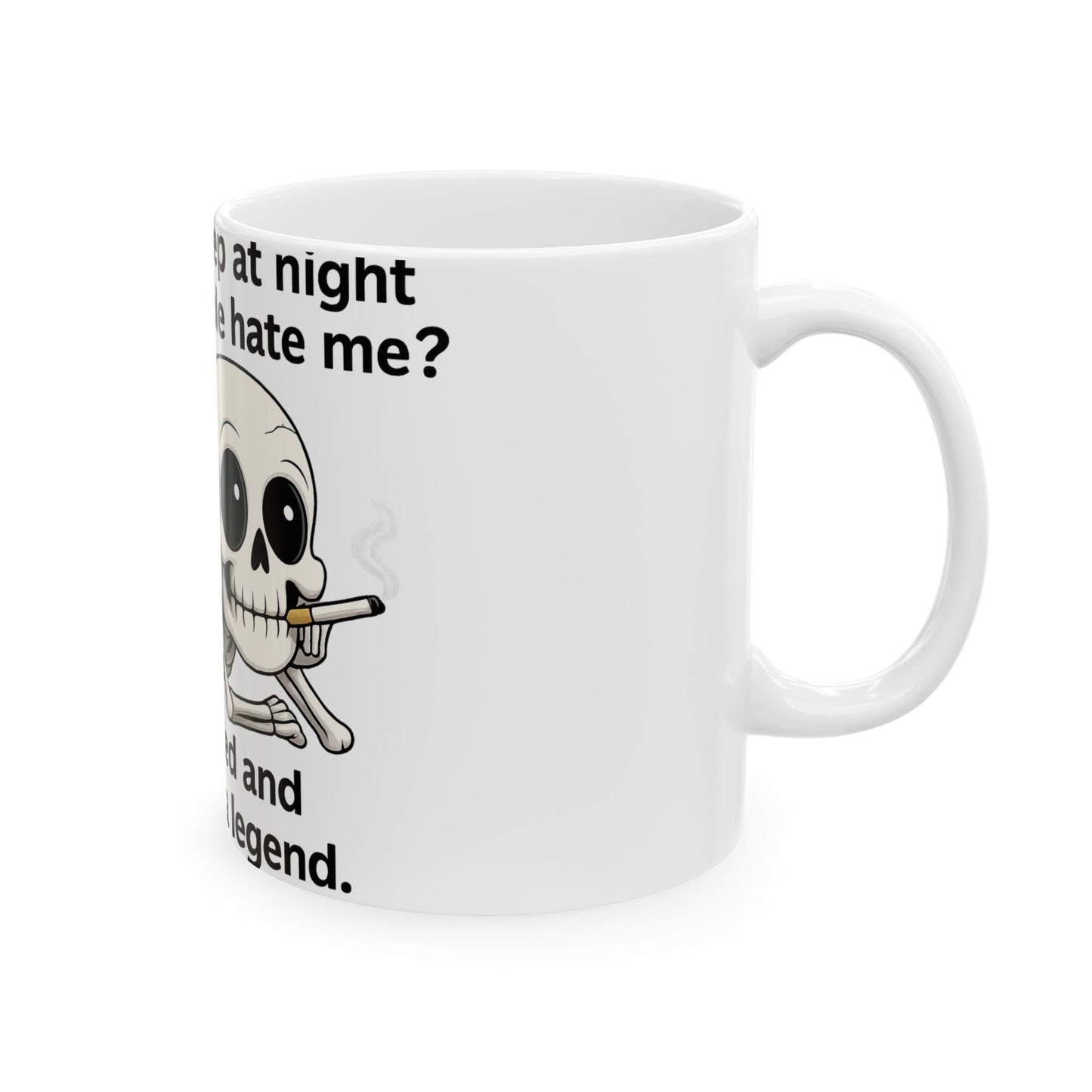 Funny Skeleton Mug - 11oz & 15oz | Humorous Gift for Halloween, Coffee Lovers, Sleep Enthusiasts, Birthday Present, Quirky Home Decor