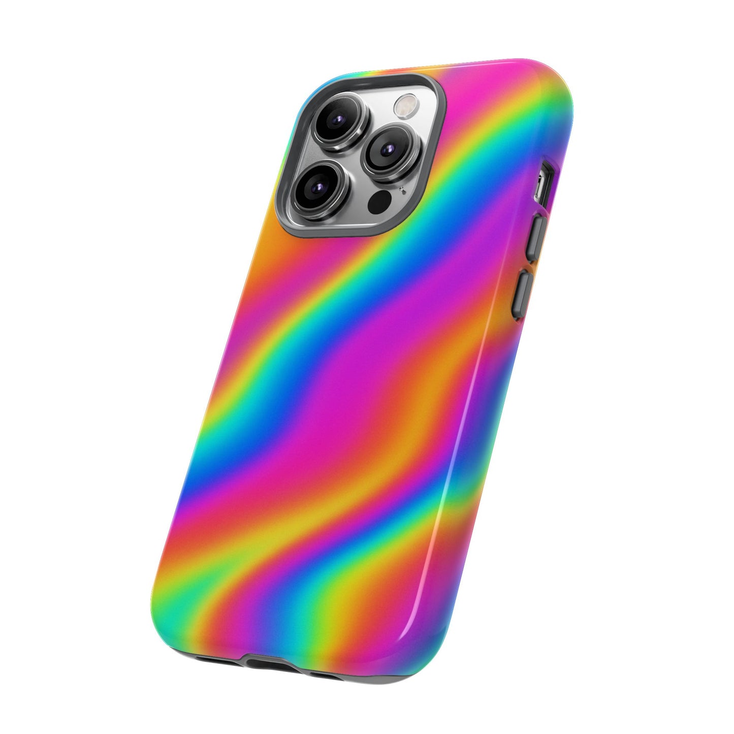 Rainbow Wavy Phone Case - Colorful Tough Cases for Stylish Protection, LGBTQ+ Pride Gift, Trendy Phone Accessory, Birthday, Holiday Present