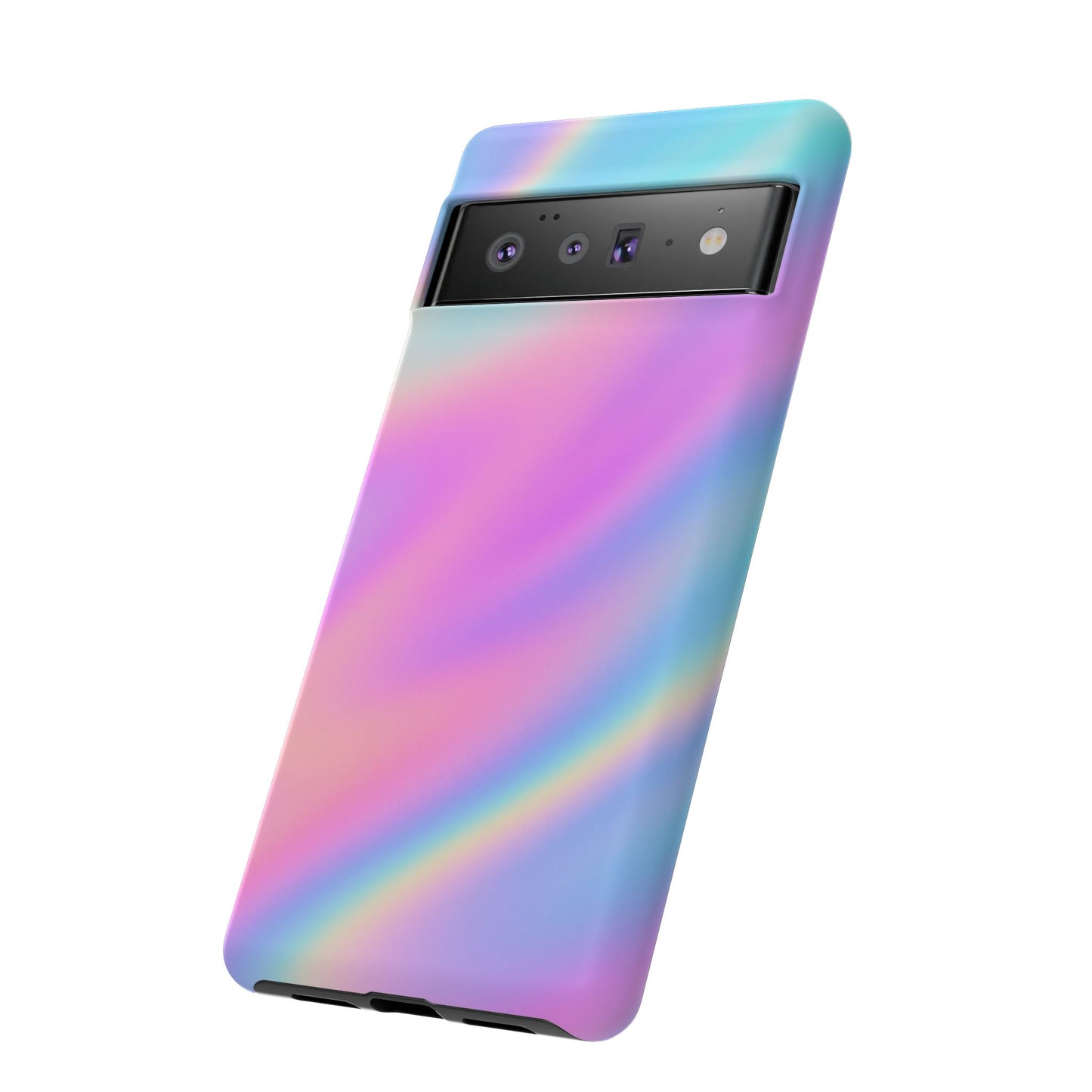 Colorful Holographic Phone Case, Tough Cases for iPhone, Trendy Phone Cover, Unique Gift for Her, Pastel Phone Accessory