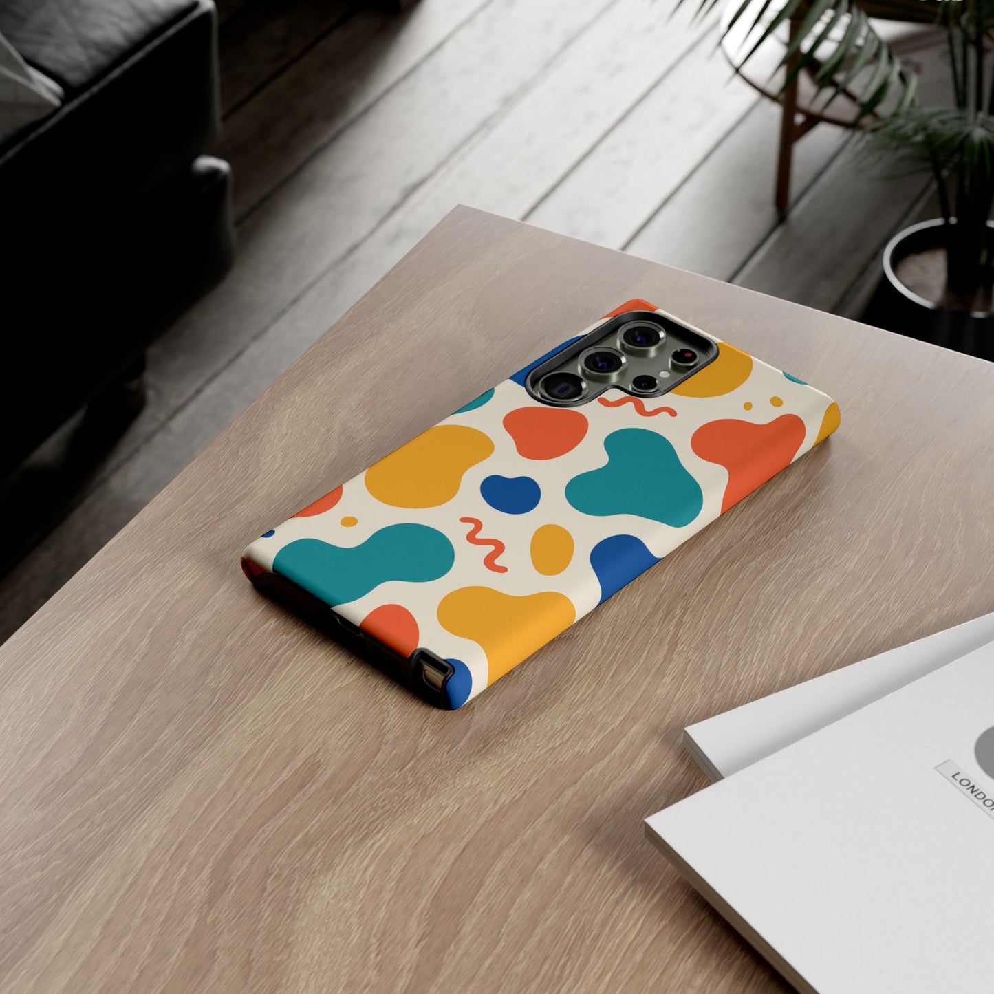Colorful Phone Case with Abstract Design, Stylish Phone Cover, Trendy Tech Accessory for Her, Unique Gift Idea, Fun Patterned Case