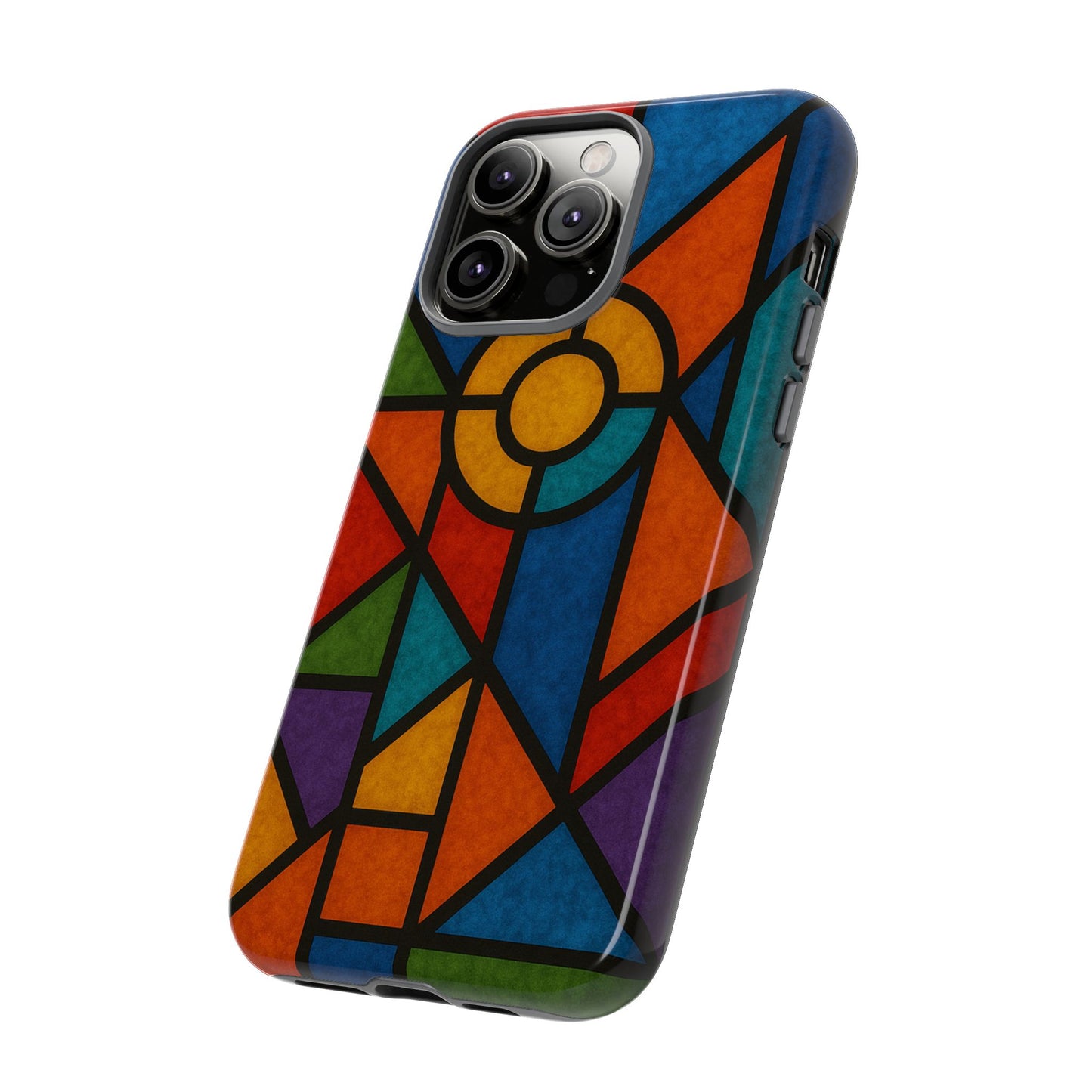 Colorful Stained Glass Phone Case, Artistic Phone Cover, Vibrant Protective Case, Unique Gift for Art Lovers, Stylish Smartphone Accessory