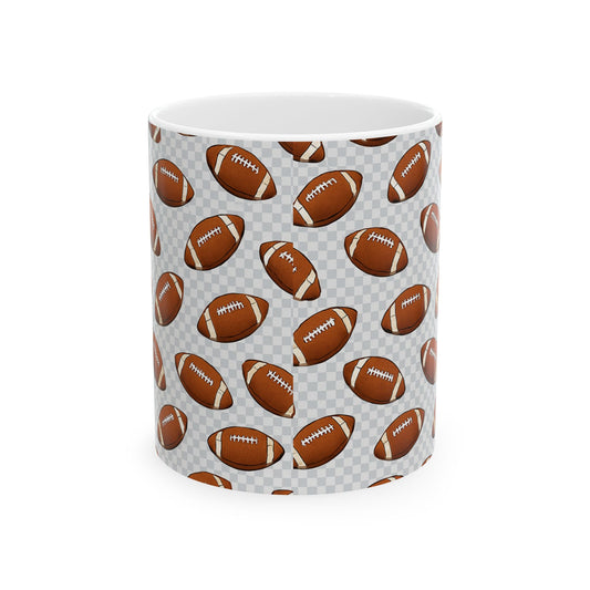 Football-Themed Ceramic Mug for Fans, Great for Game Days, Gifts for Football Lovers, Sports Enthusiasts, Tailgate Parties, 11oz or 15oz