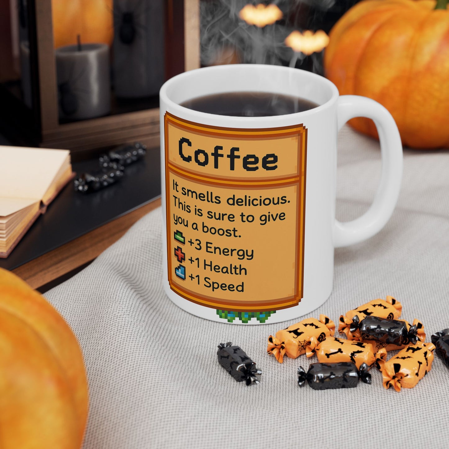 Cozy Game-Inspired Ceramic Mug, Perfect for Coffee Lovers, Gift for Gamers, Fun Kitchen Decor, Video Game Enthusiast Mug