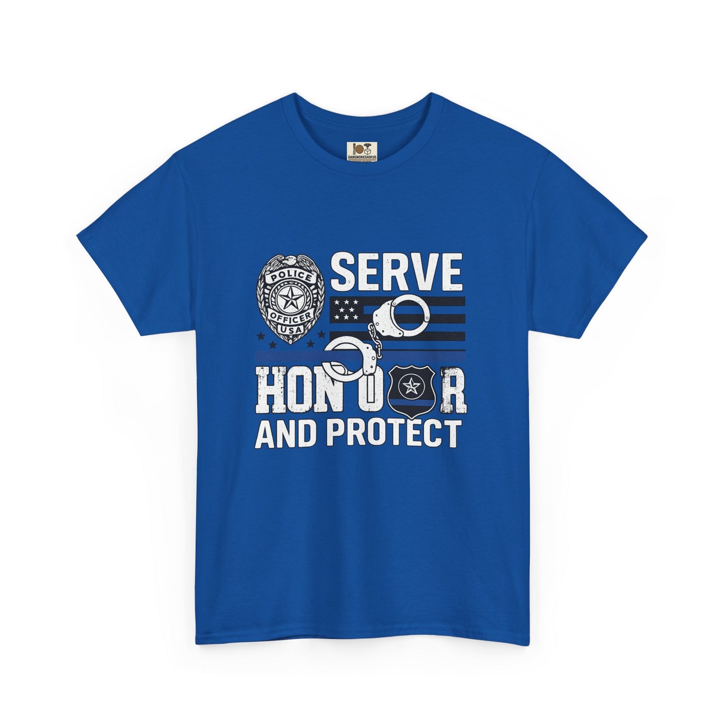 Honor and Protect Tee, Unisex Cotton T-Shirt for Police Support, Serve and Honor Shirt, Gift for Officers, Law Enforcement Apparel