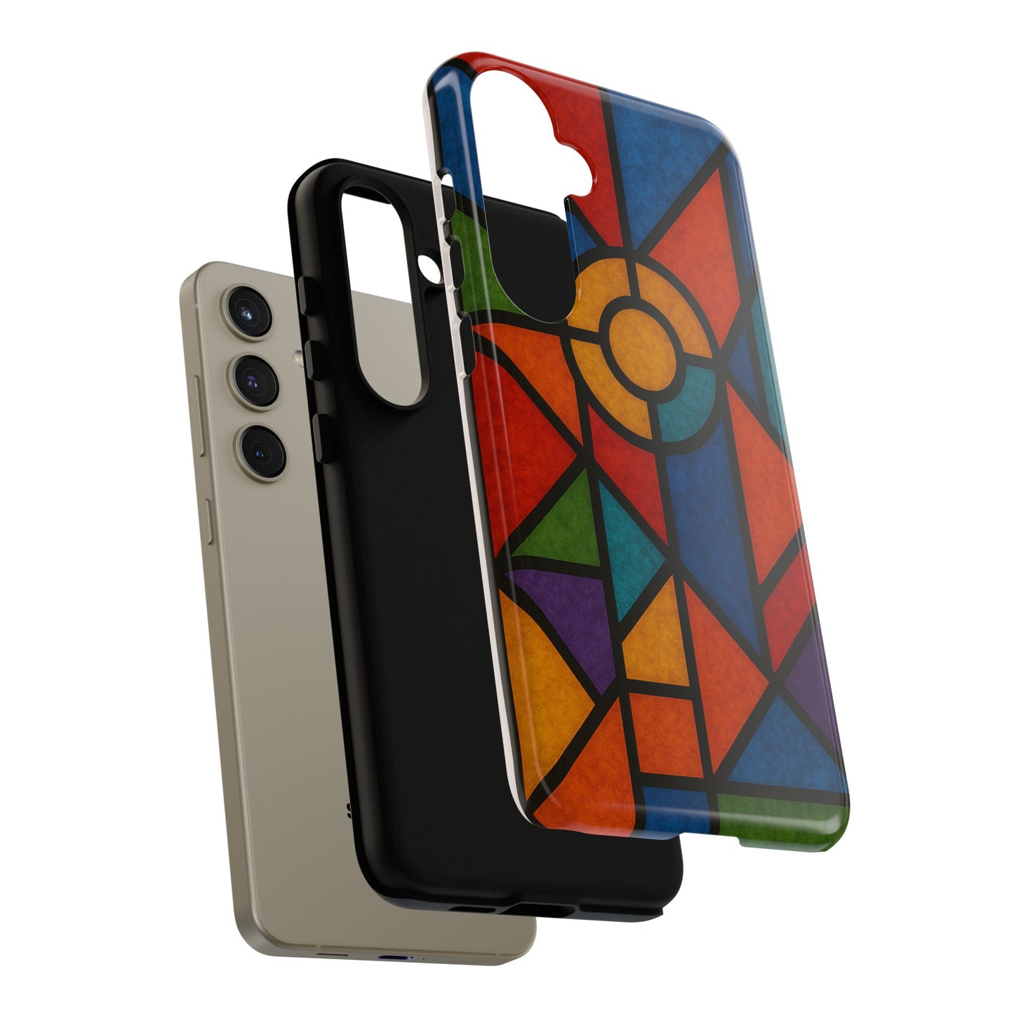 Colorful Stained Glass Phone Case, Artistic Phone Cover, Vibrant Protective Case, Unique Gift for Art Lovers, Stylish Smartphone Accessory