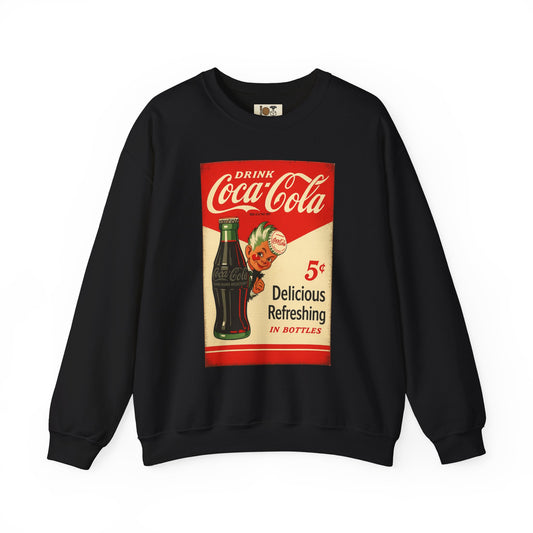 Vintage Coca-Cola Crewneck Sweatshirt, Retro Style Apparel, Trendy Vintage Clothing, Ideal for Gifts and Gatherings, Classic Cafe Fashion