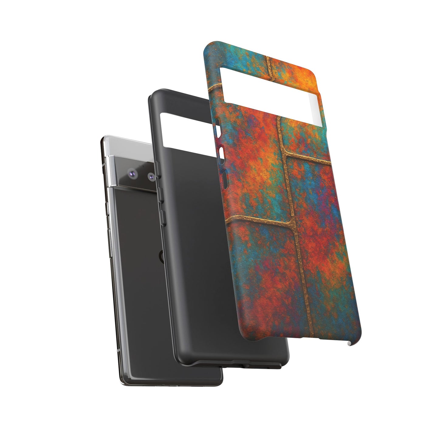 Colorful Textured Phone Case, Vibrant iPhone Cover, Tough Protective Shell, Unique Mobile Accessory, Artisan Phone Protection