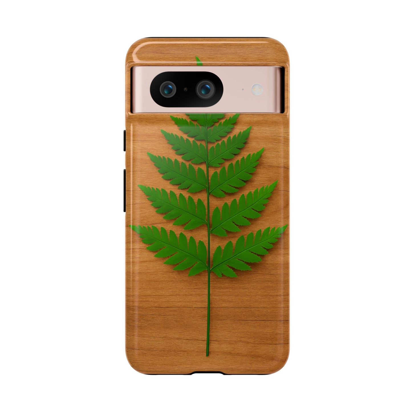 Wooden Fern Phone Case - Eco-Friendly Tough Cases for Nature Lovers, Unique Gift, Customizable Design, Nature-Themed Accessories