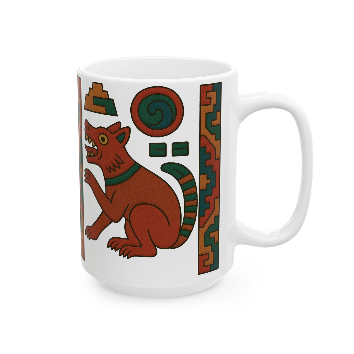 Aztec-Themed Ceramic Mug - Unique Art for Home, Gift for Coffee Lovers, Cultural Gift, Kitchen Decor, Tea Mug, aztec
