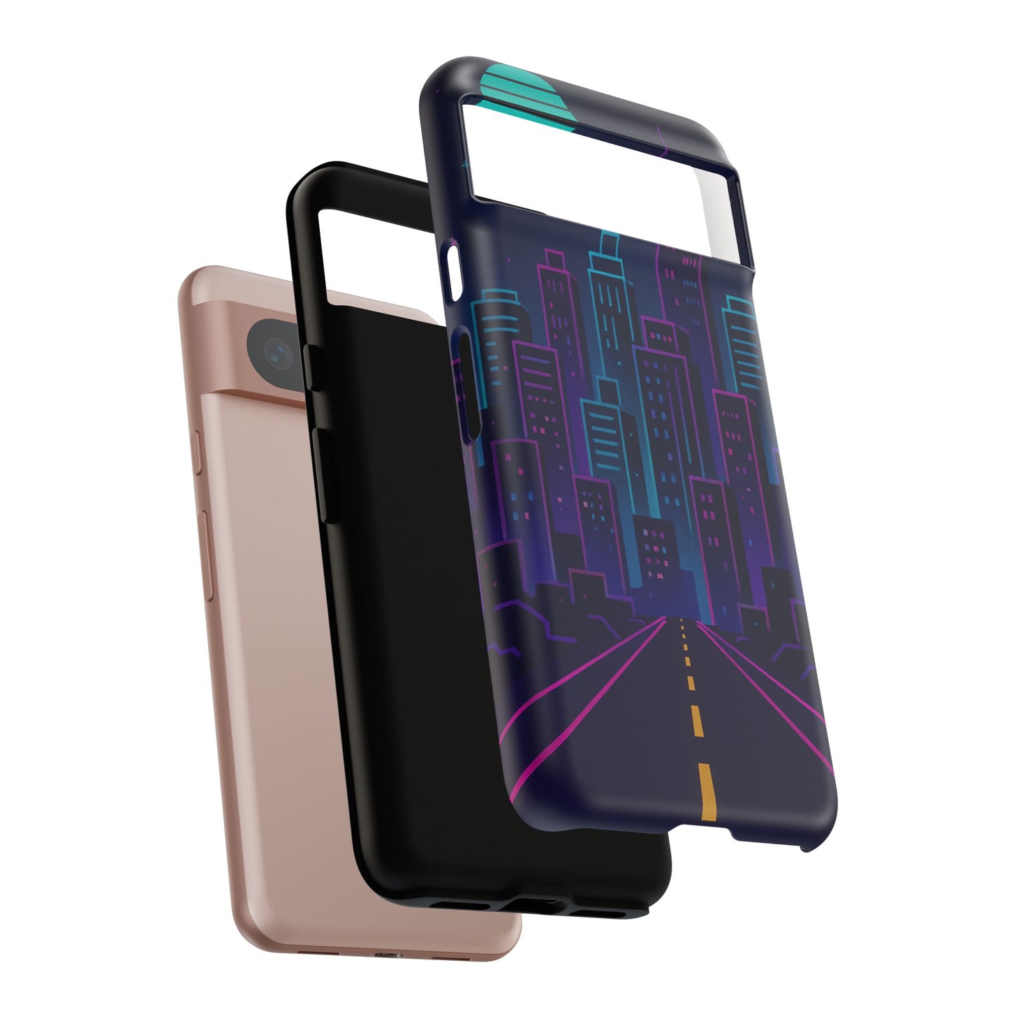 Cityscape Phone Case, Tough Cases, Urban Style, Nighttime Vibe, Phone Cover, Gift for City Lovers, Modern Design