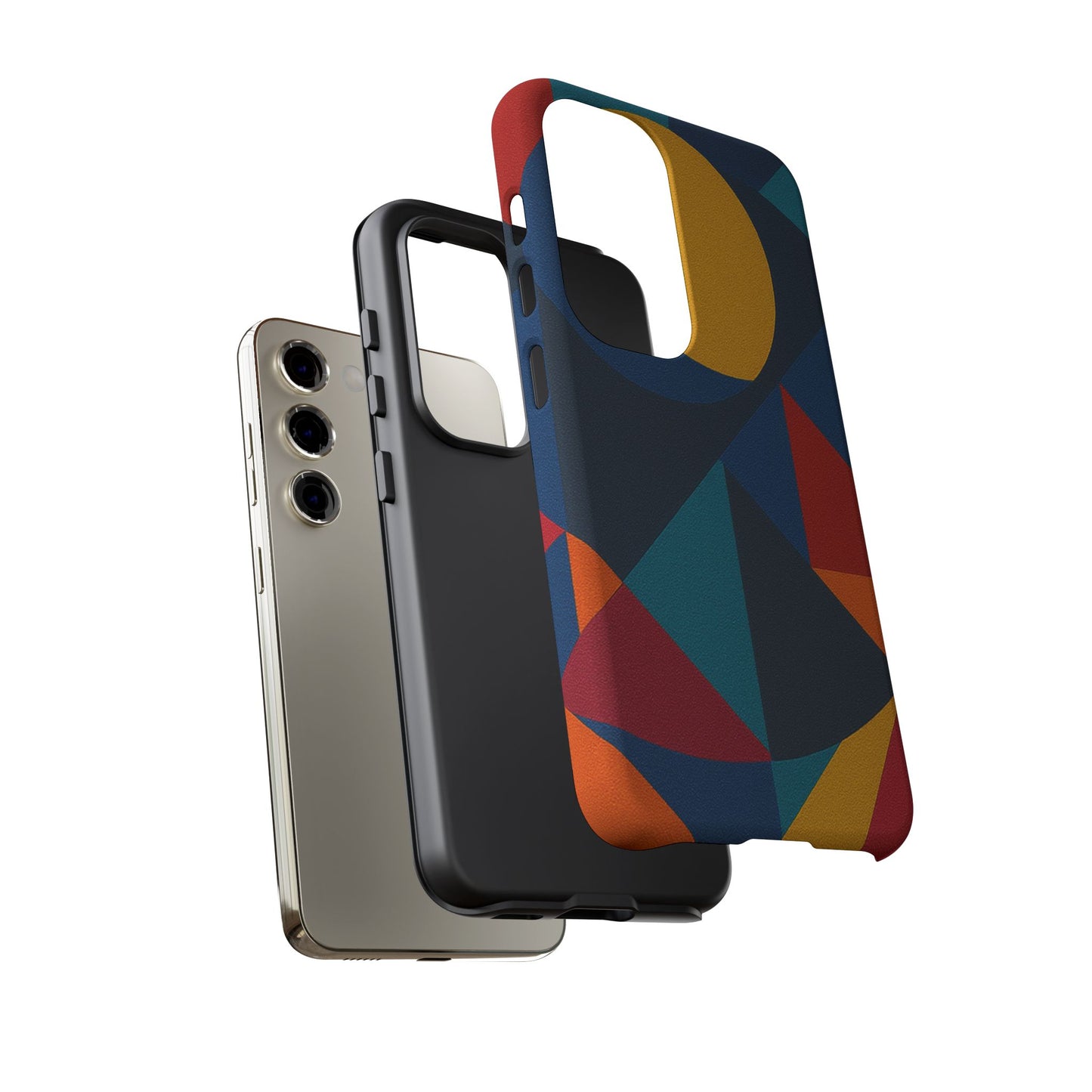 Vibrant Phone Case, Colorful Phone Cover, Geometric Design, Artistic Gift, Trendy Accessory, Vibrant Colors, Unique Design
