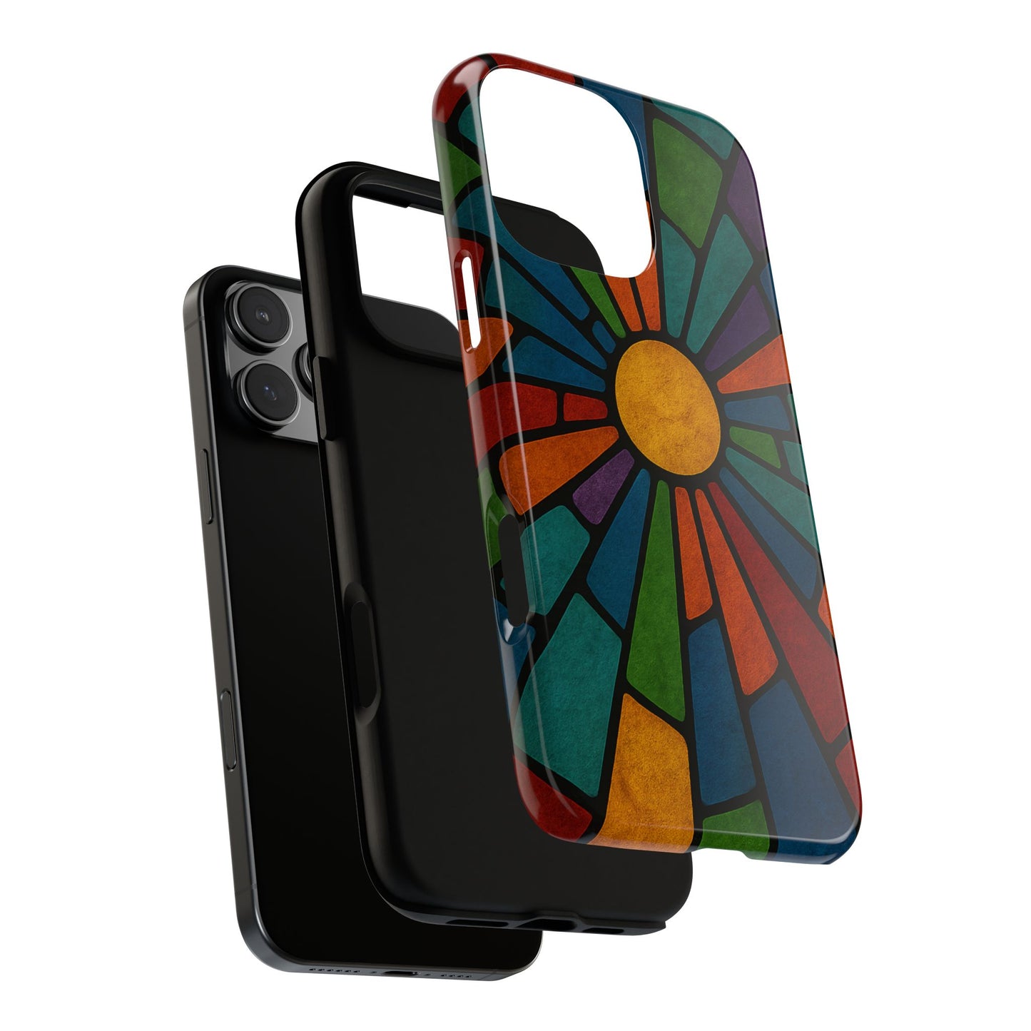 Colorful Stained Glass Phone Case, Tough Cases, Artistic Phone Cover, Vibrant Mobile Accessory, Unique Gift for Art Lovers