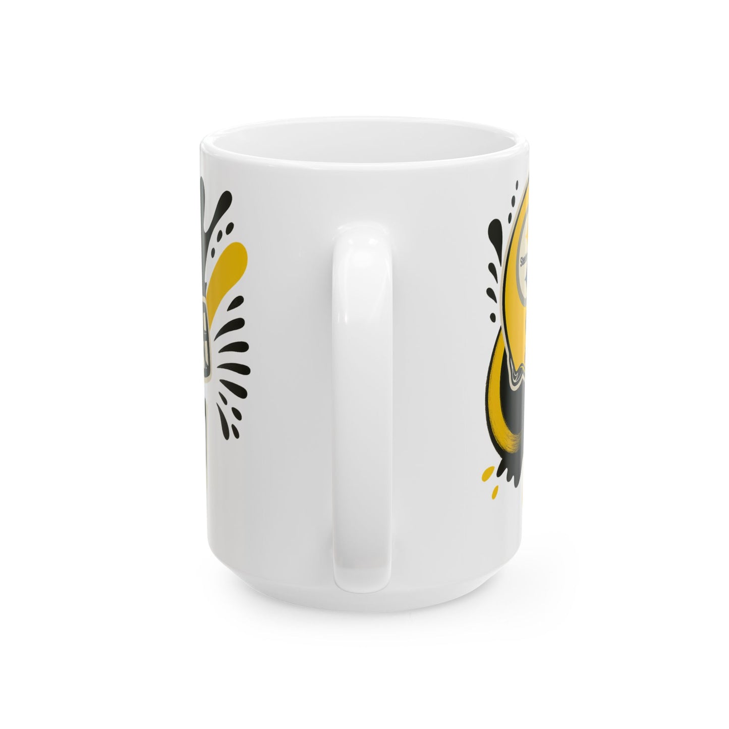 Steelers Football Ceramic Mug, 11oz or 15oz, Gift for Fans, Game Day Coffee Cup, Sports Decor