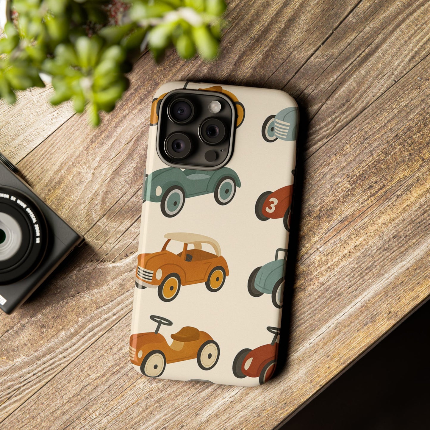 Vintage Car Phone Case, Tough Cases, Kids Gift, Car Lover Accessory, Retro Style, Phone Protection, Unique Design, pedal cars