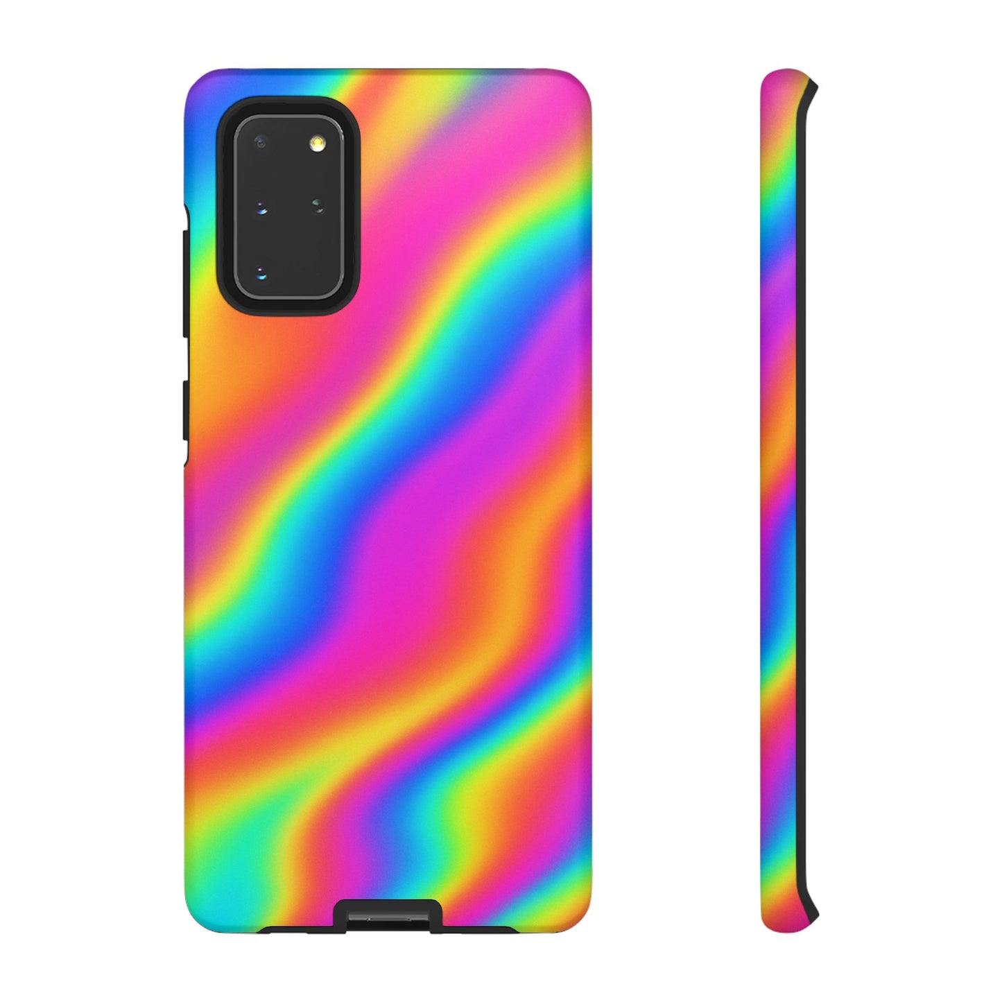 Rainbow Wavy Phone Case - Colorful Tough Cases for Stylish Protection, LGBTQ+ Pride Gift, Trendy Phone Accessory, Birthday, Holiday Present