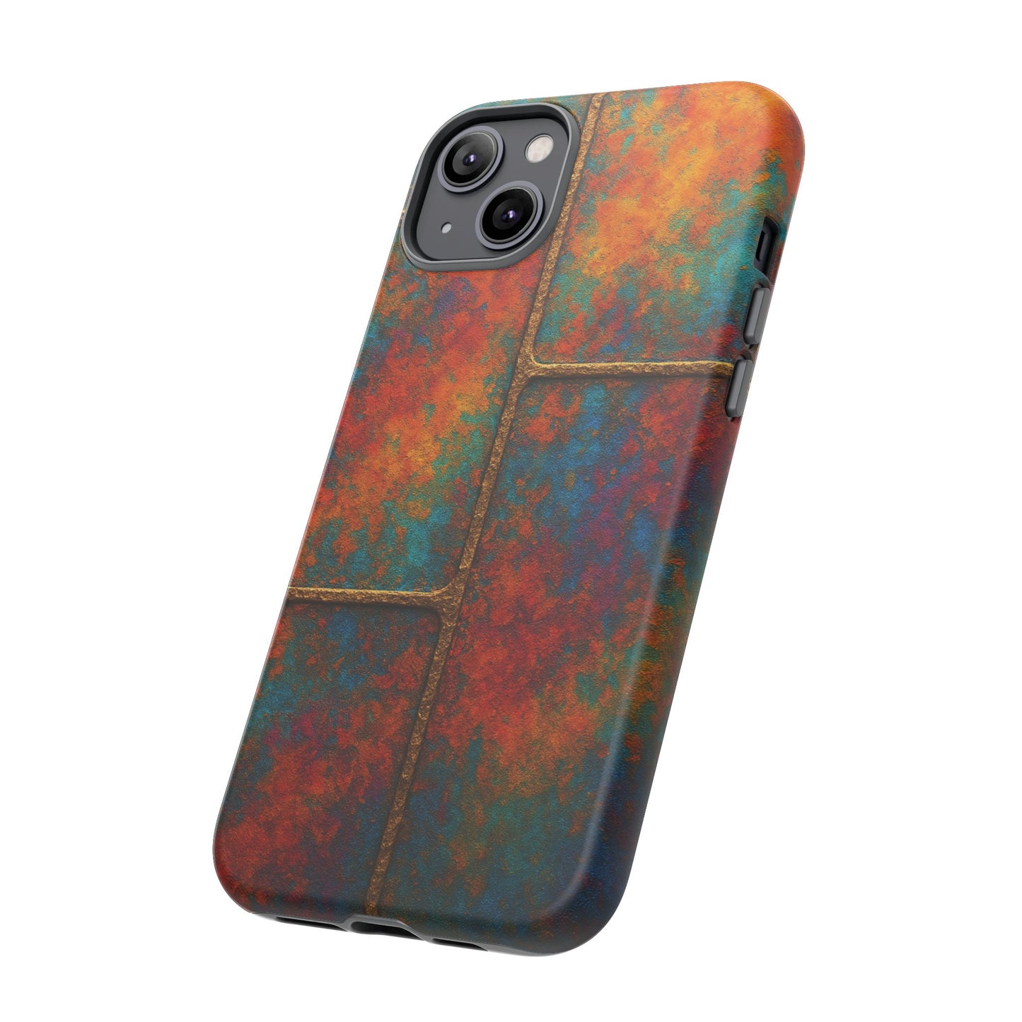 Colorful Textured Phone Case, Vibrant iPhone Cover, Tough Protective Shell, Unique Mobile Accessory, Artisan Phone Protection