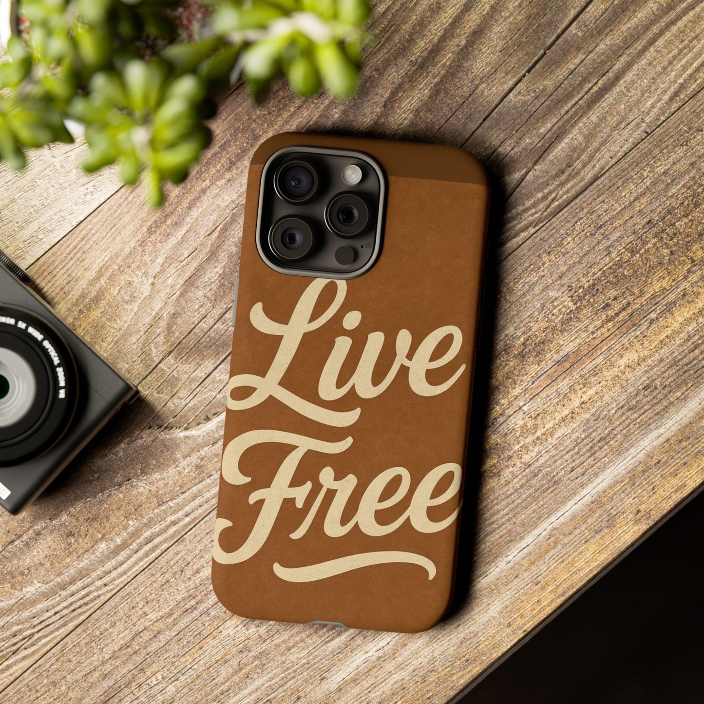 Live Free Phone Case, Tough Cases, Inspirational Phone Accessories, Gift for Adventurers, Customizable Design, Unique Tech Gifts