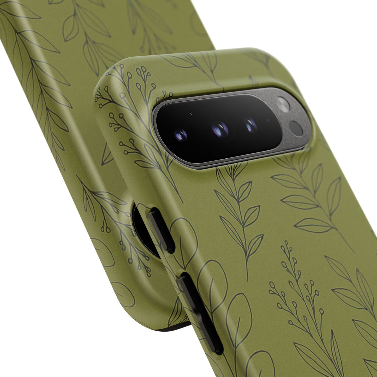 Stylish Phone Case, Botanical Design, Tough Phone Cover, Green Floral Case, Nature Inspired Gift, Eco-Friendly Accessory