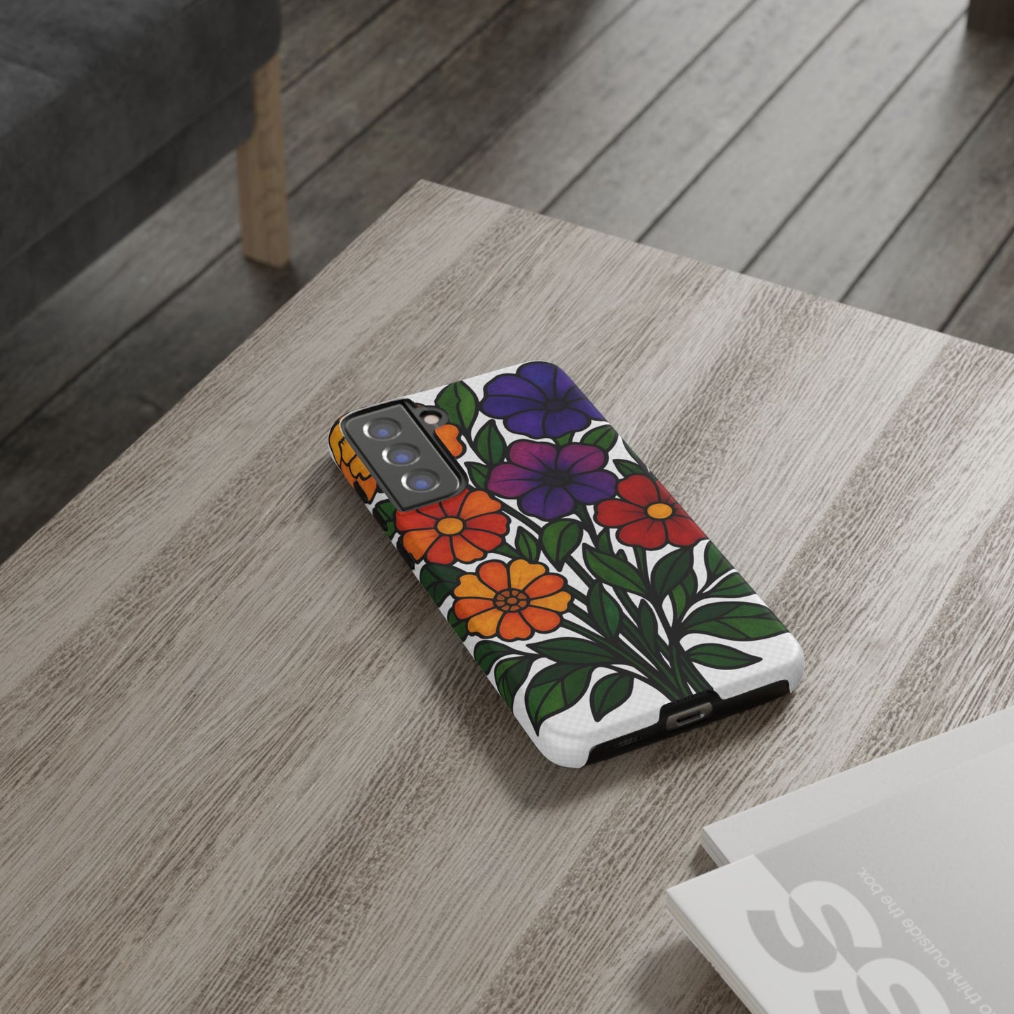 Floral Phone Case, Tough Cases with Colorful Flower Design, Gift for Flower Lovers, Summer Accessories, Trendy Phone Cover