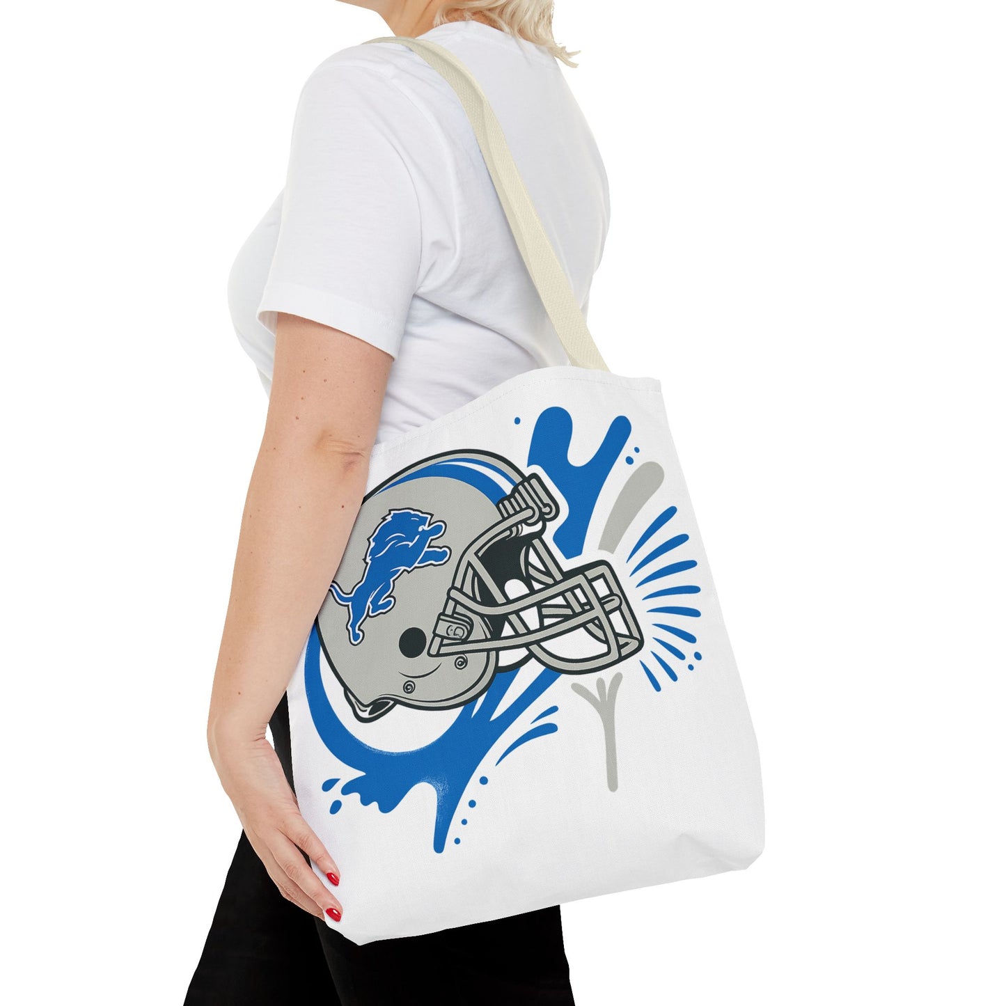 Sporty Tote Bag, Floral Football Tote, Game Day Bag, NFL Team Spirit Bag, Birthday Gift for Sports Fans, Everyday Use Bag