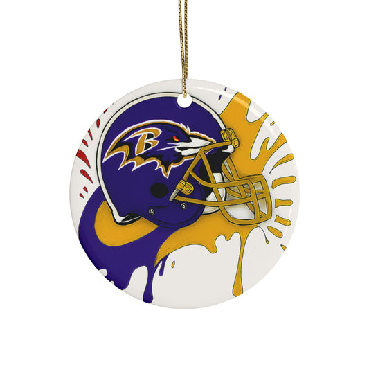 Baltimore Ravens Ceramic Ornaments - Football Decor for Fans, Holiday Tree Decorations, Sports Gifts, Collectible Ornaments