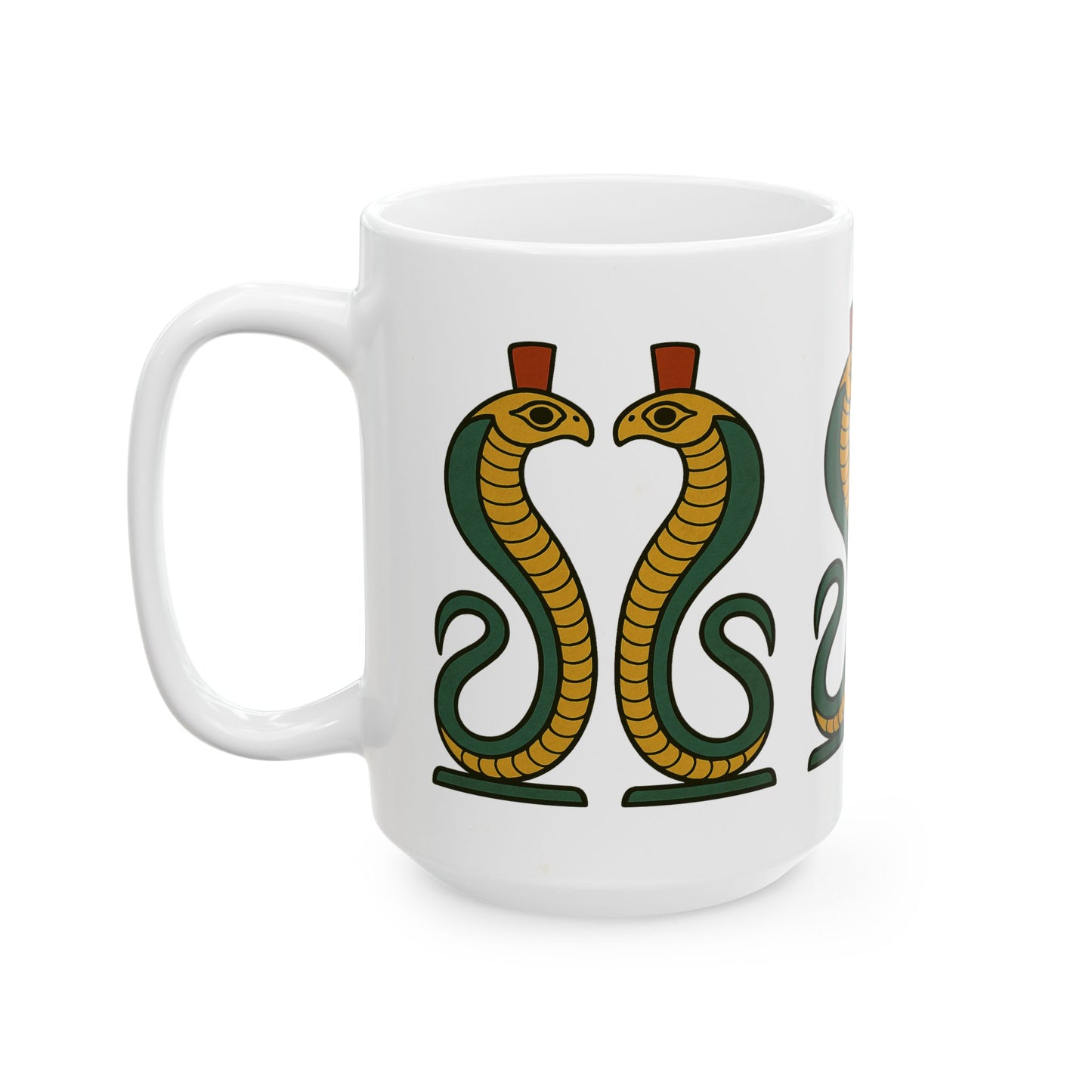 Unique Egyptian Cobra Ceramic Mug - Great for Coffee Lovers, Gift for Birthdays, Holidays, or Home Decor