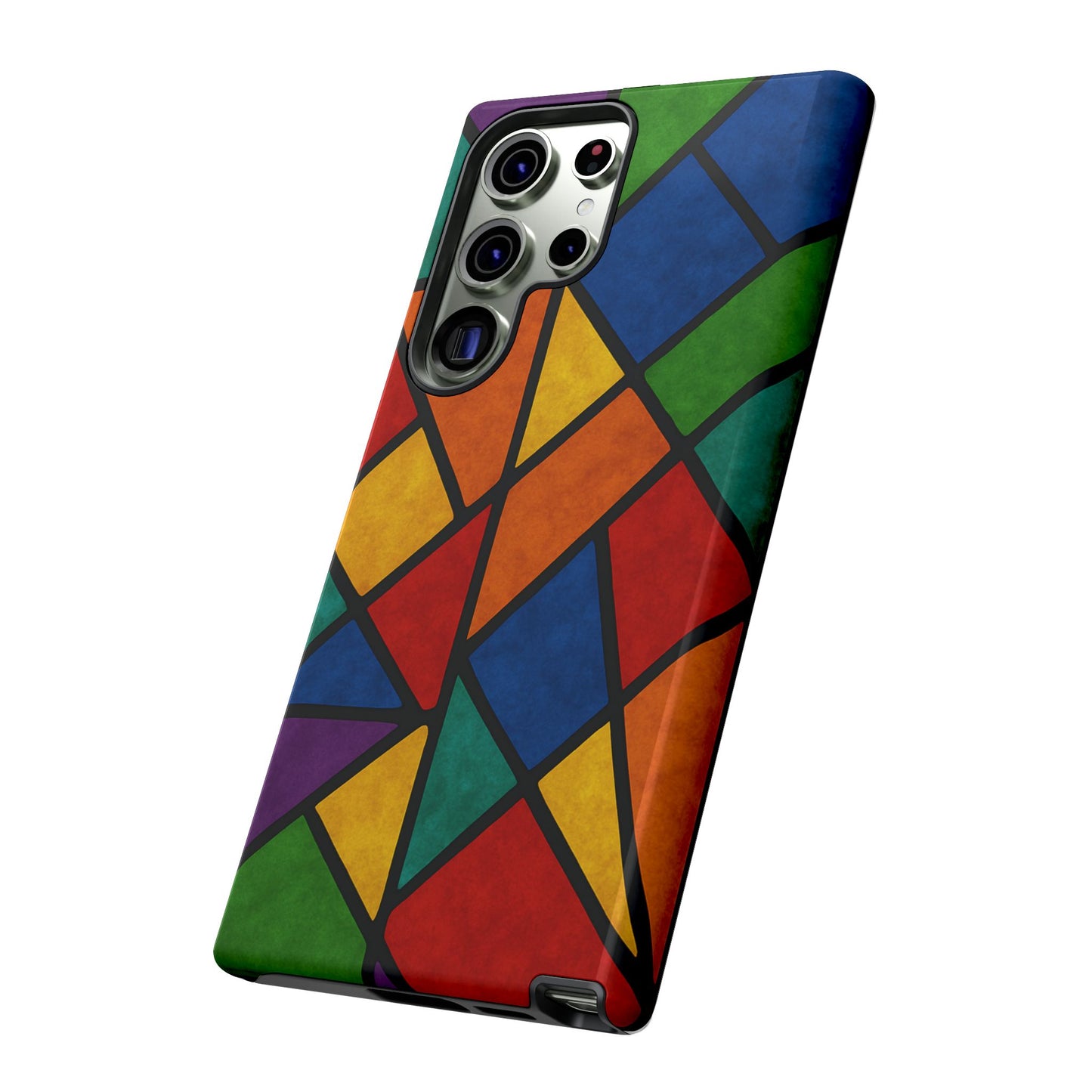 Colorful Phone Case, Stained Glass Pattern, Artistic Phone Cover, Unique Smartphone Protection, Vibrant Gift for All Occasions